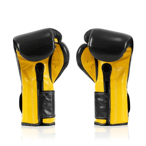 Fairtex BGV9 Mexican Style Boxing Gloves Black-Yellow - Image 3