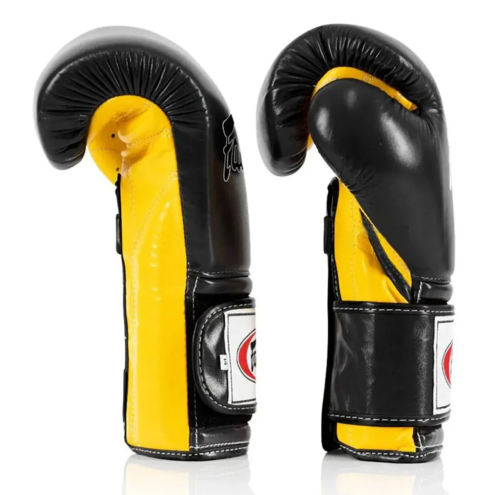 Fairtex BGV9 Mexican Style Boxing Gloves Black-Yellow - Image 4