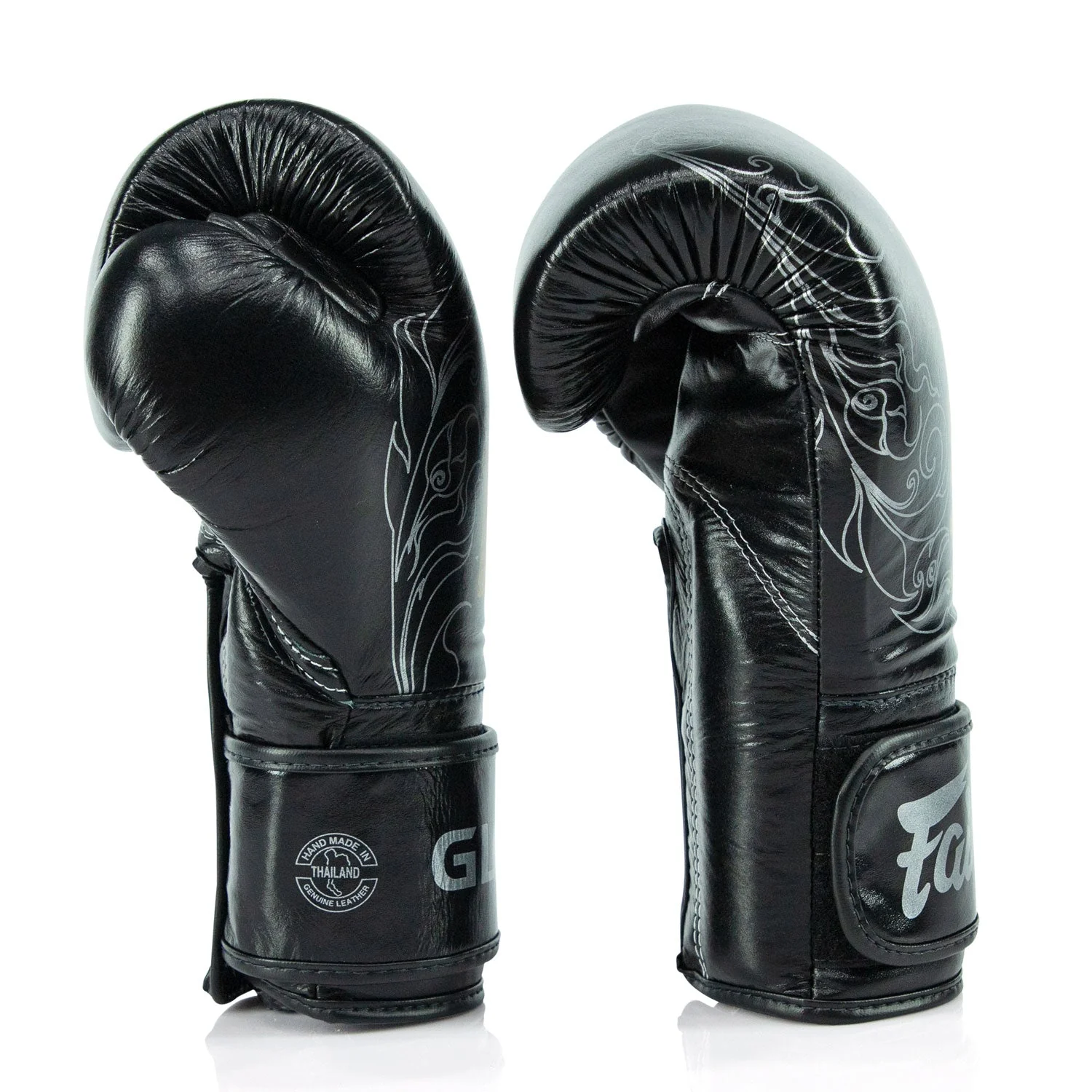 BGVG3 Fairtex X Glory Velcro Boxing Gloves Black-Gold - Image 3
