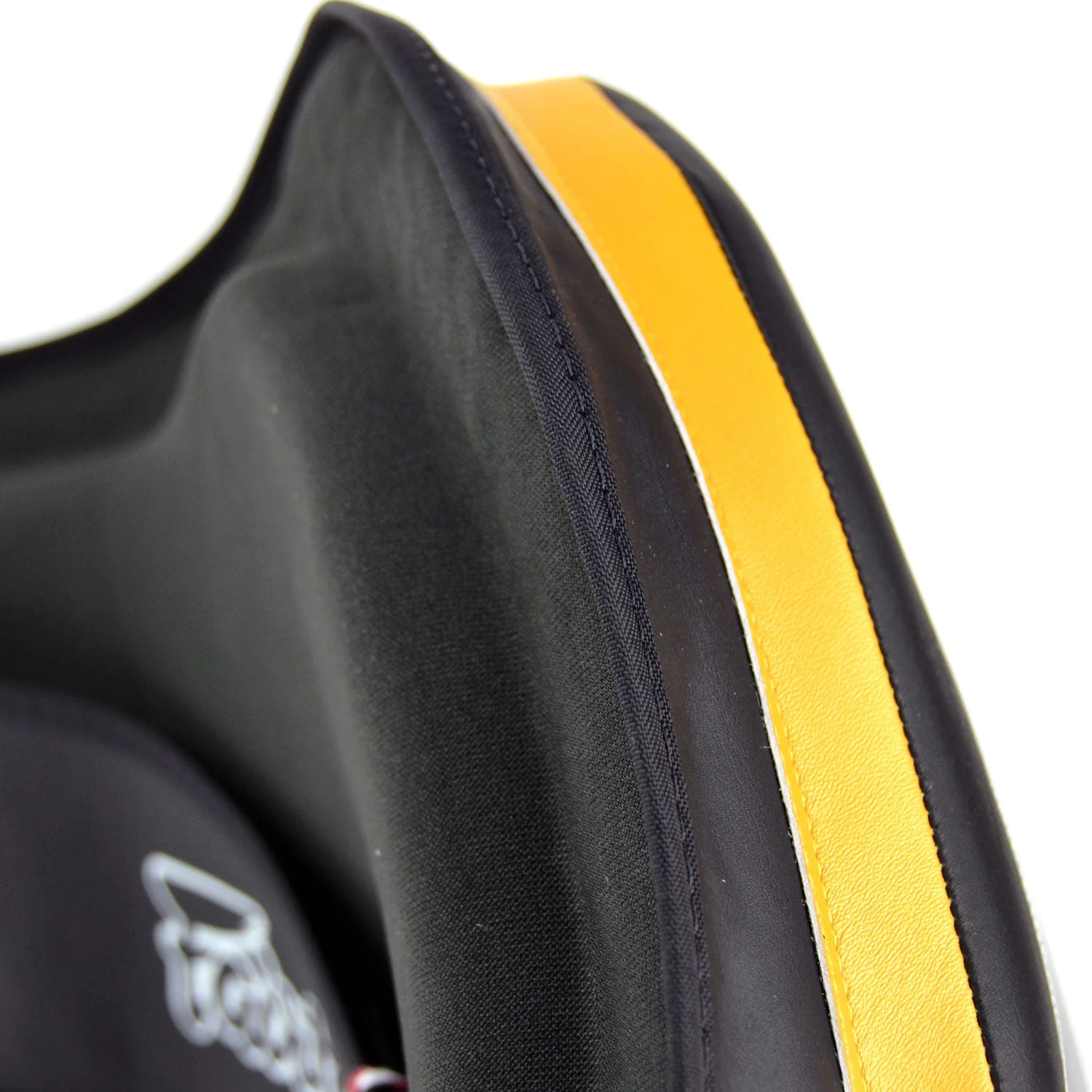 BPV3 Fairtex Microfiber Belly Pad Black-Black-Gold - Image 4