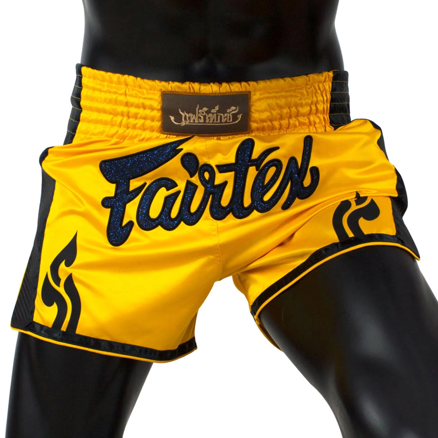 BS1701 Fairtex Slim Fit Muaythai Shorts Yellow - Image 3