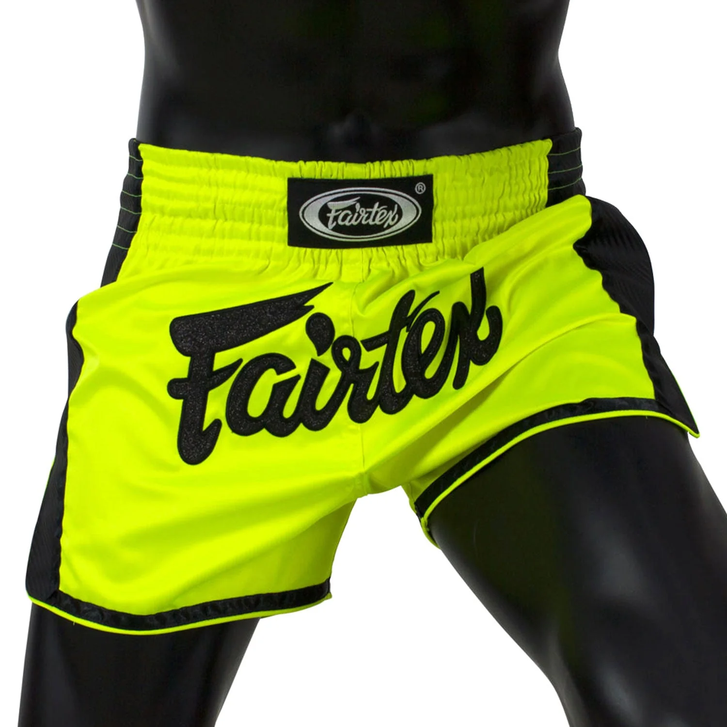 BS1706 Fairtex Slim Fit Muaythai Shorts Lime Green - Image 3