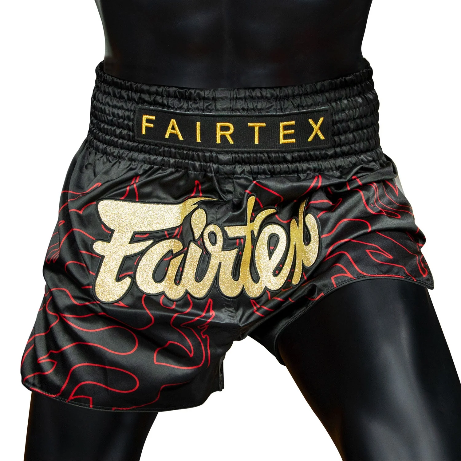 BS1920 Fairtex Lava Muaythai Shorts Black - Image 3