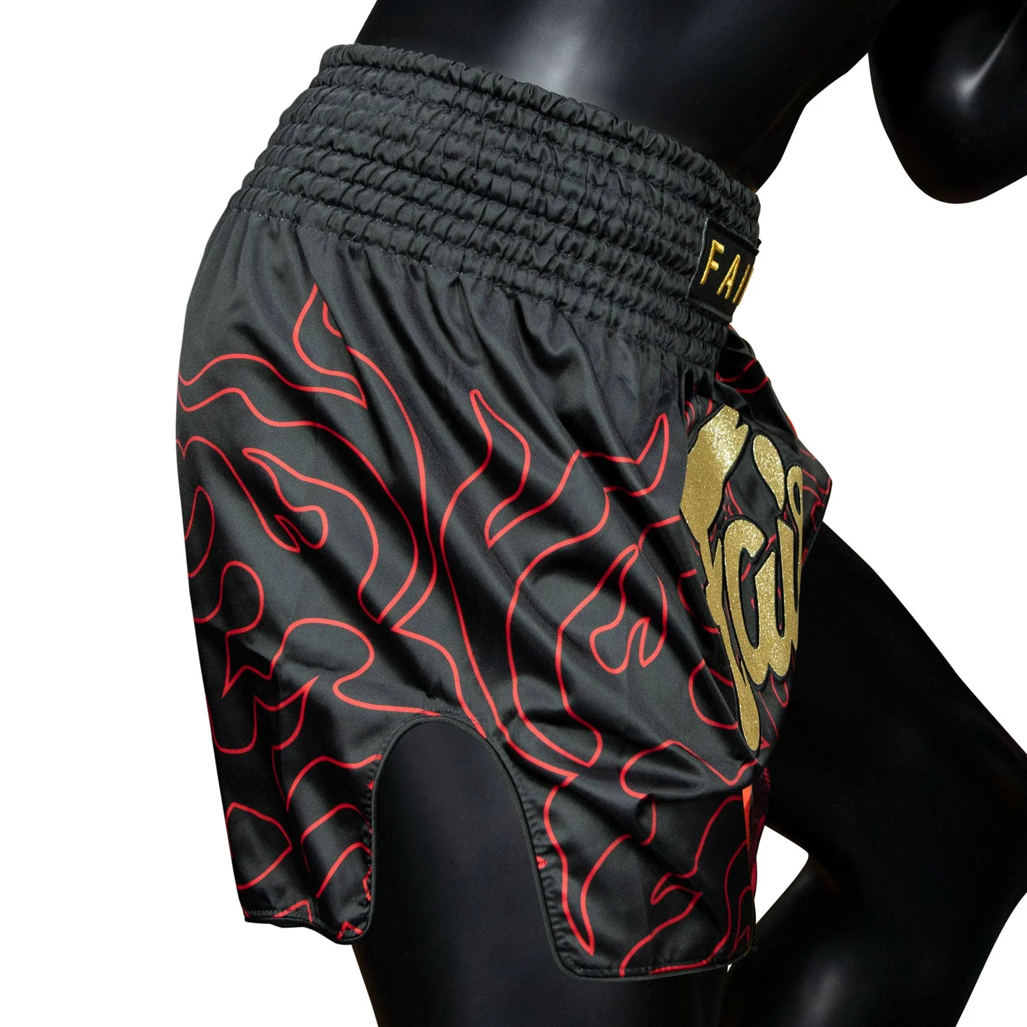 BS1920 Fairtex Lava Muaythai Shorts Black - Image 4