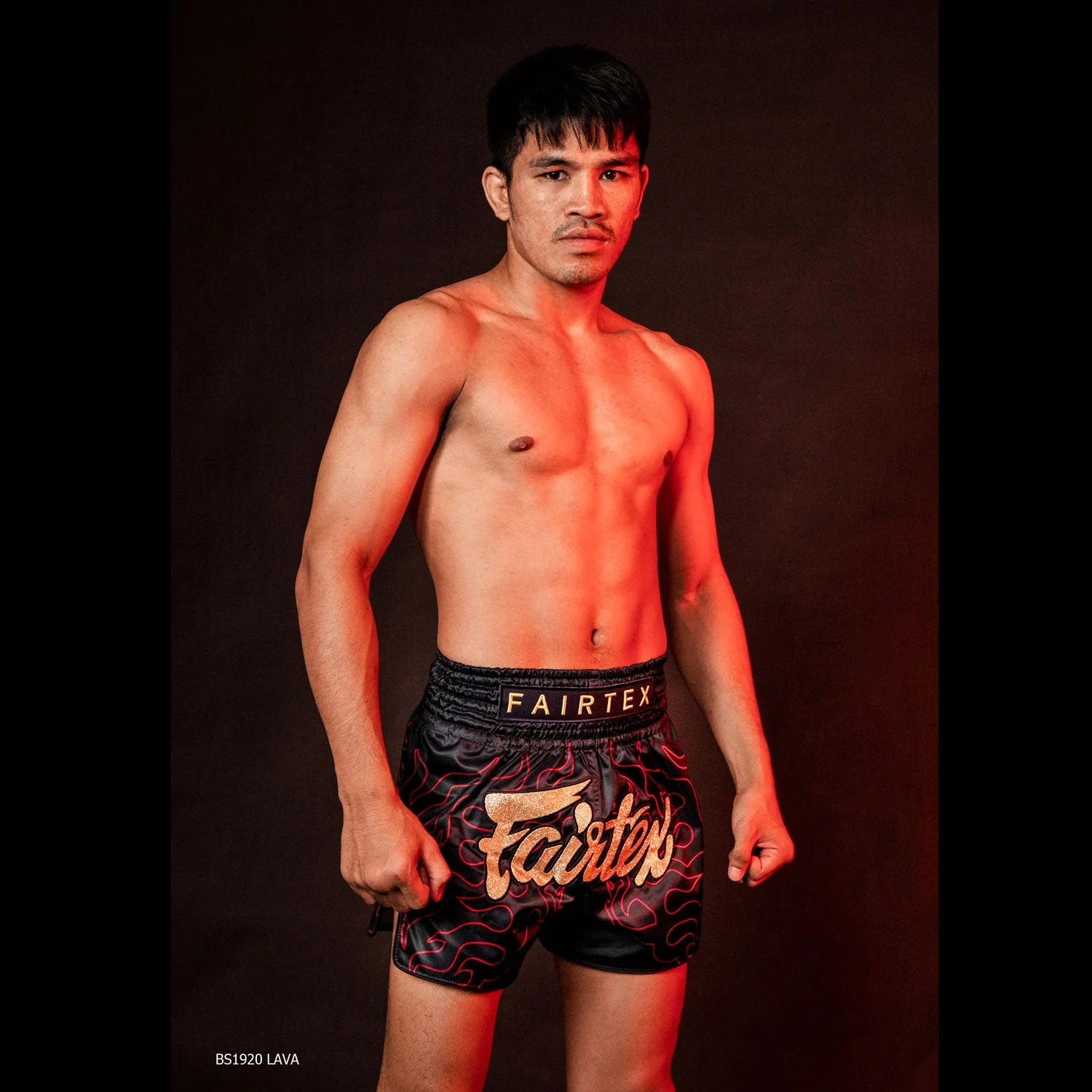 BS1920 Fairtex Lava Muaythai Shorts Black - Image 5