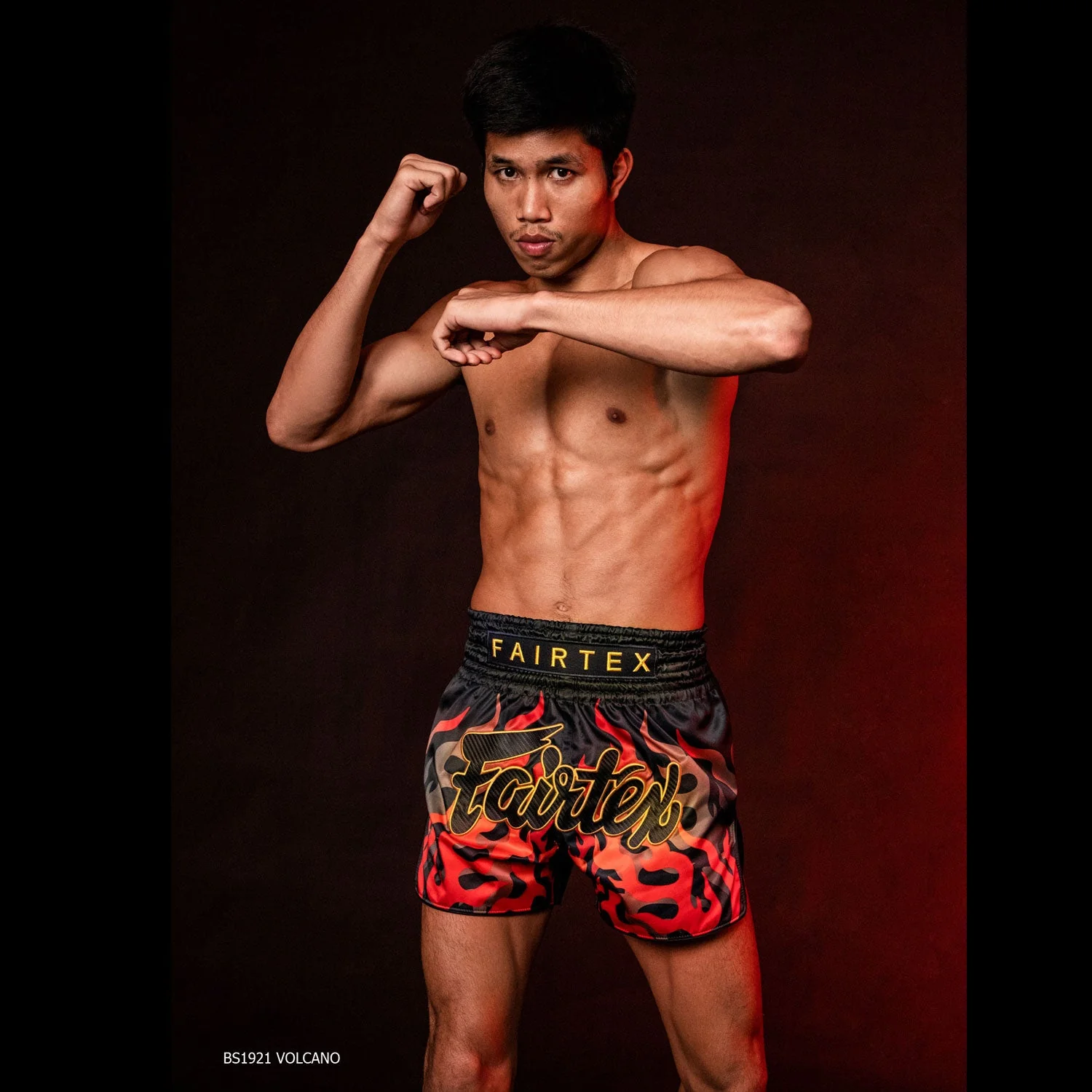 BS1921 Fairtex Volcano Muaythai Shorts Black - Image 5
