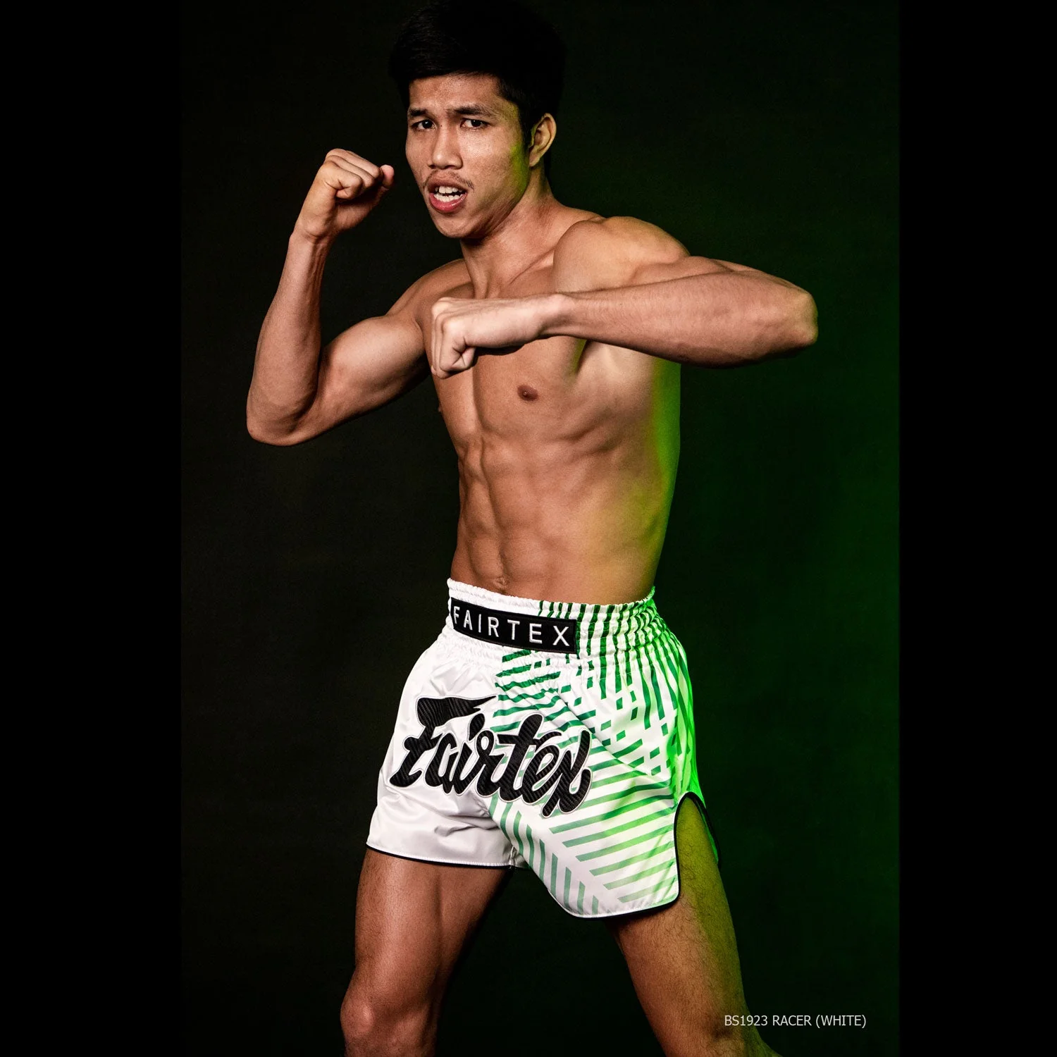 BS1923 Fairtex Racer Muaythai Shorts White - Image 5