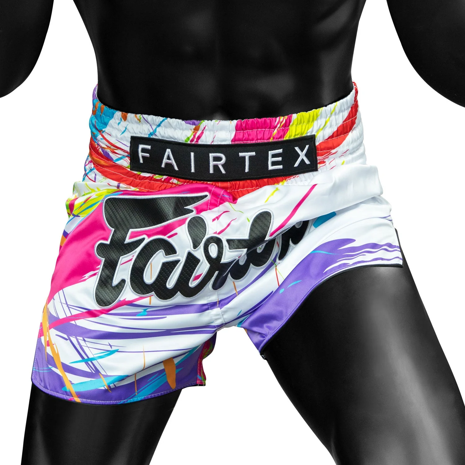 BS1933 Fairtex World Music White Muaythai Shorts - Image 3