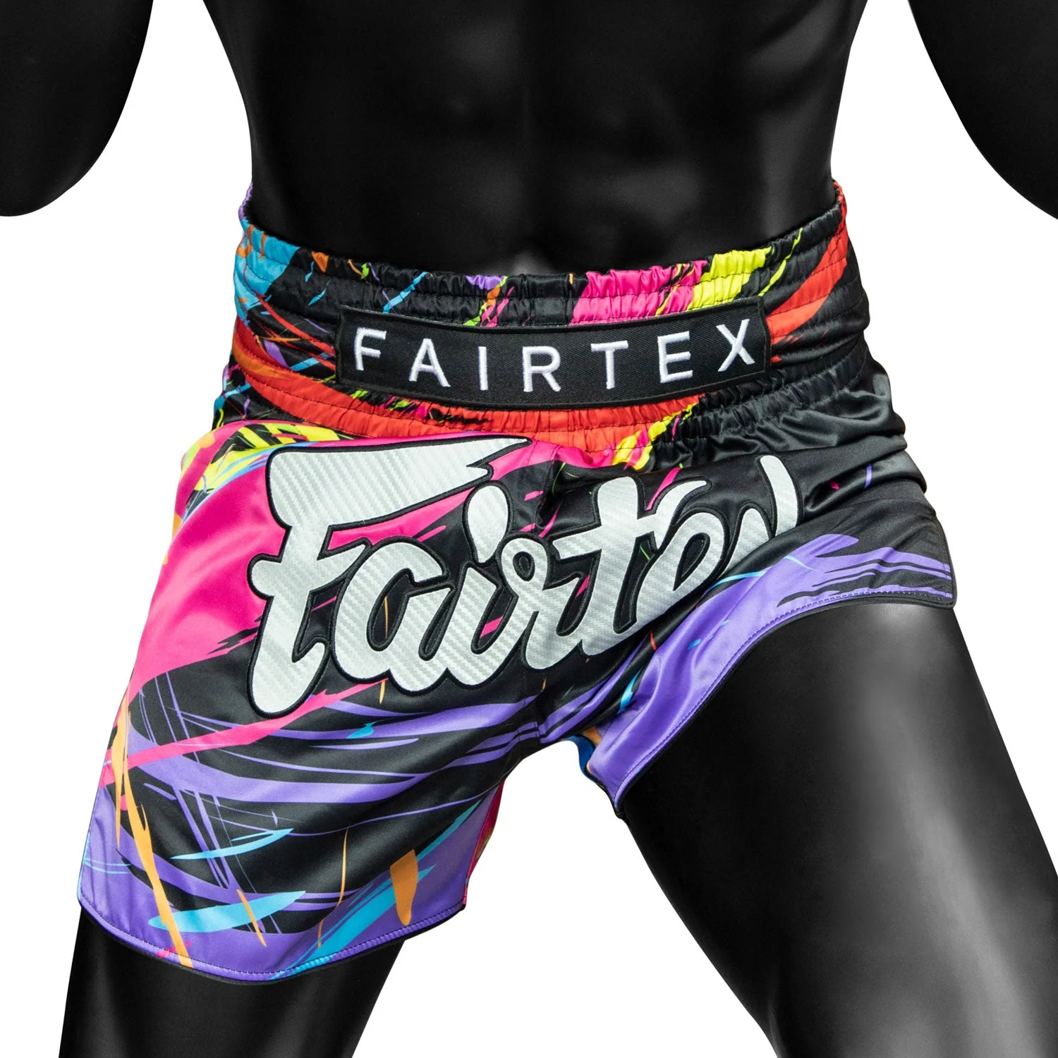 BS1934 Fairtex World Music Black Muaythai Shorts - Image 3