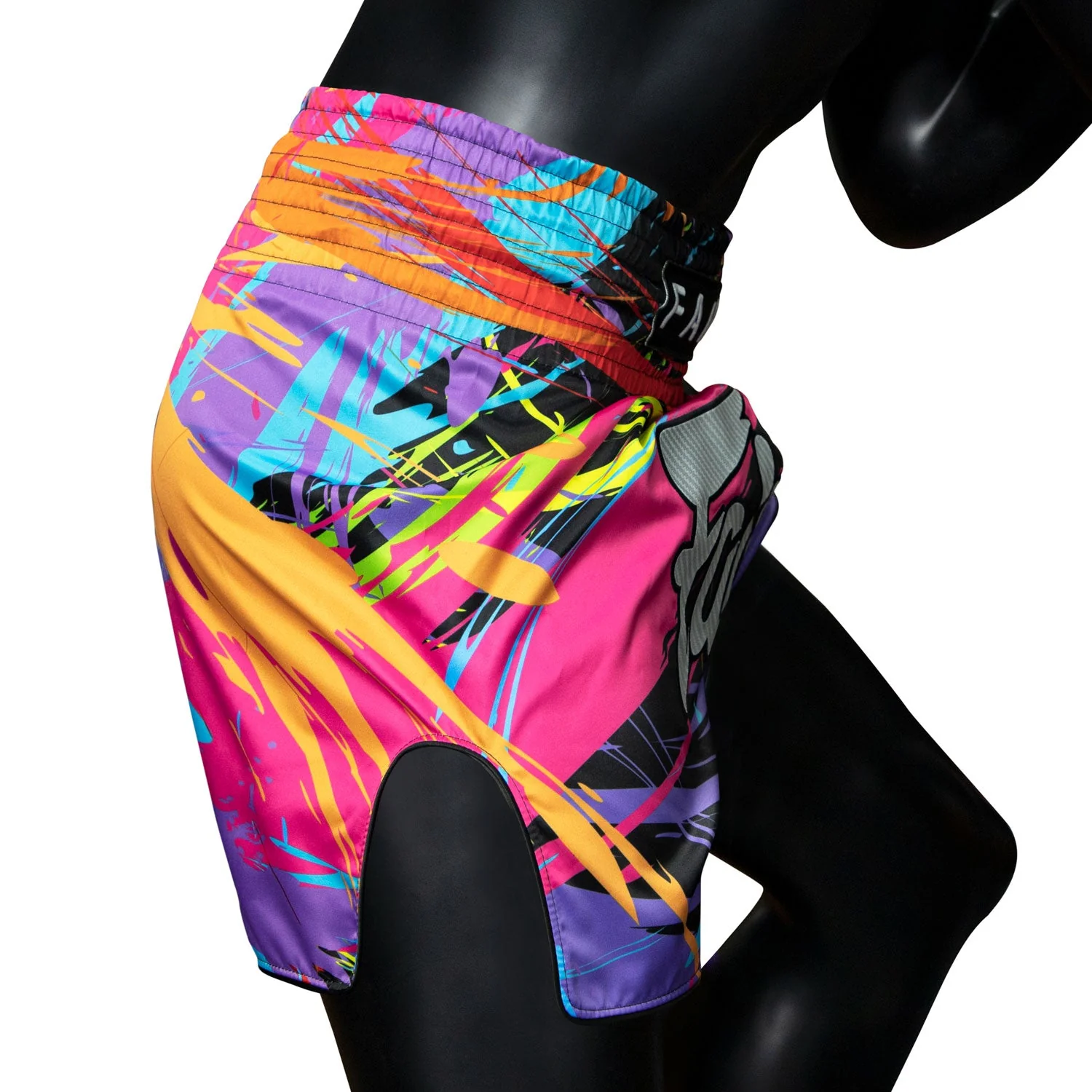 BS1934 Fairtex World Music Black Muaythai Shorts - Image 4