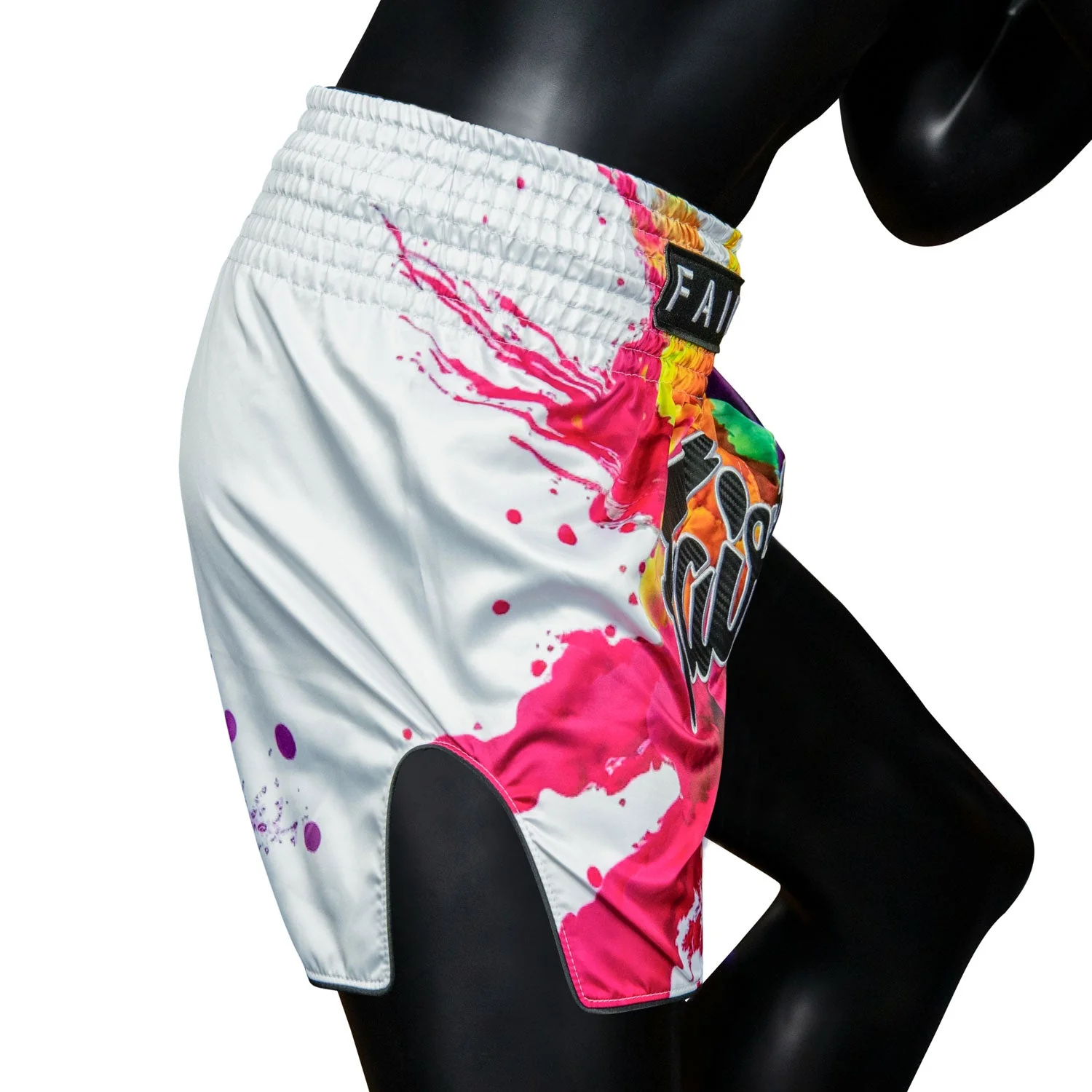 BS1939 Fairtex Funky Soul White Muaythai Shorts - Image 4
