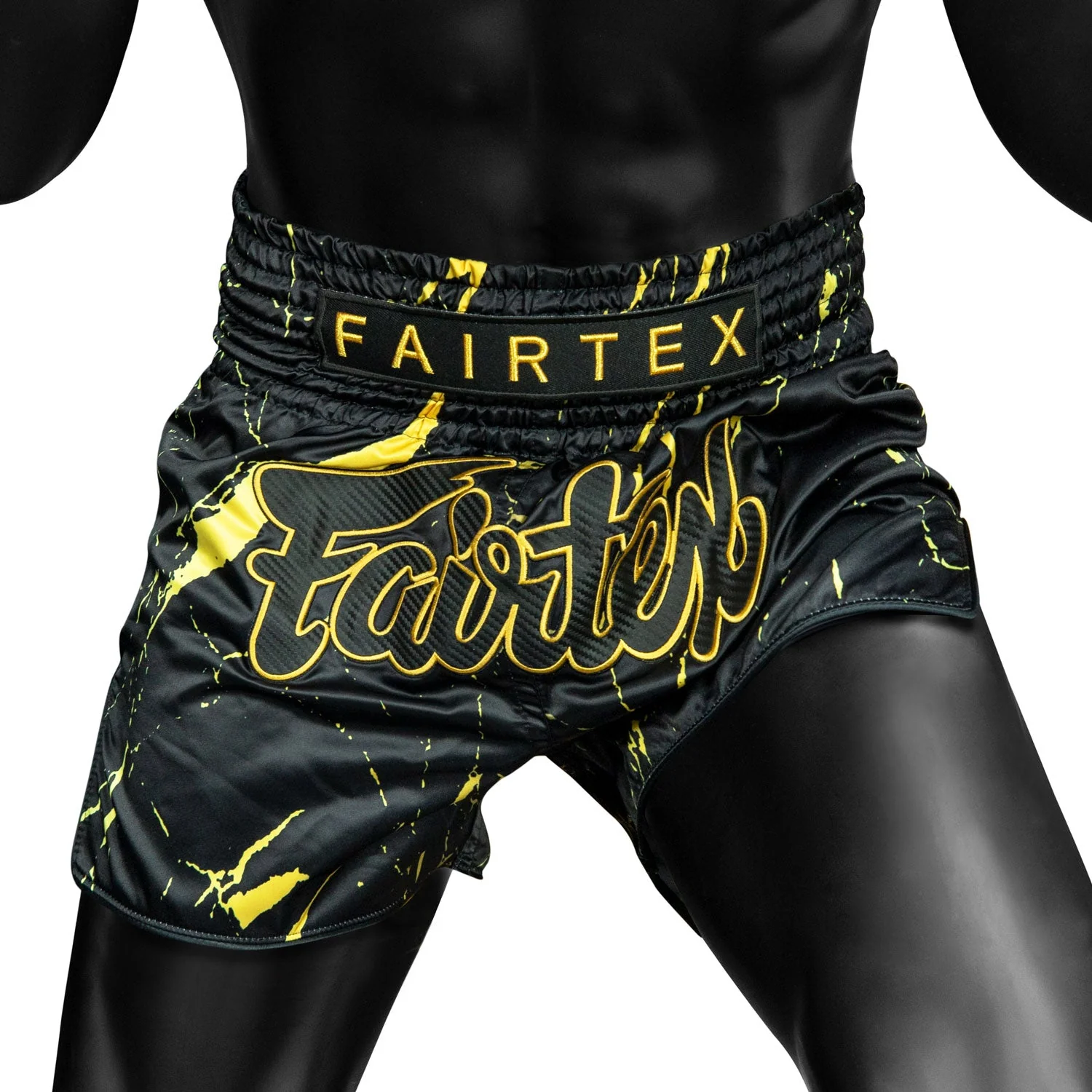 BS1947 Fairtex Black Marble Muaythai Shorts - Image 3
