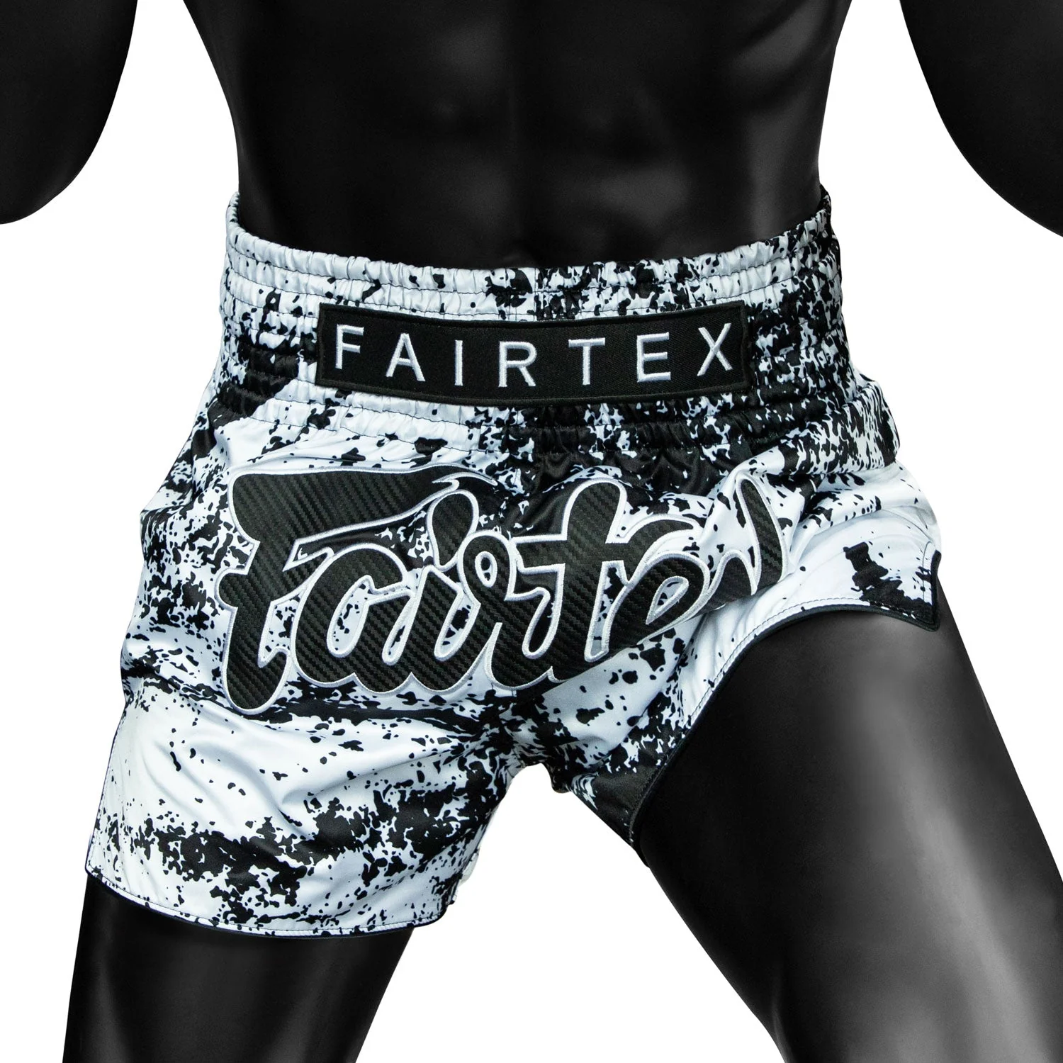 BS1948 Fairtex Grunge White Muaythai Shorts - Image 3