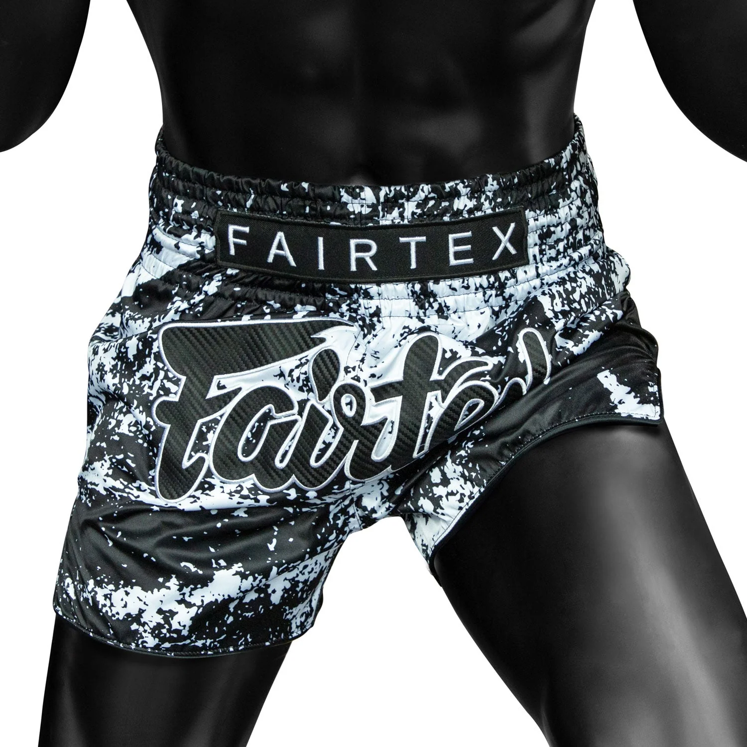 BS1949 Fairtex Grunge Black Muaythai Shorts - Image 3