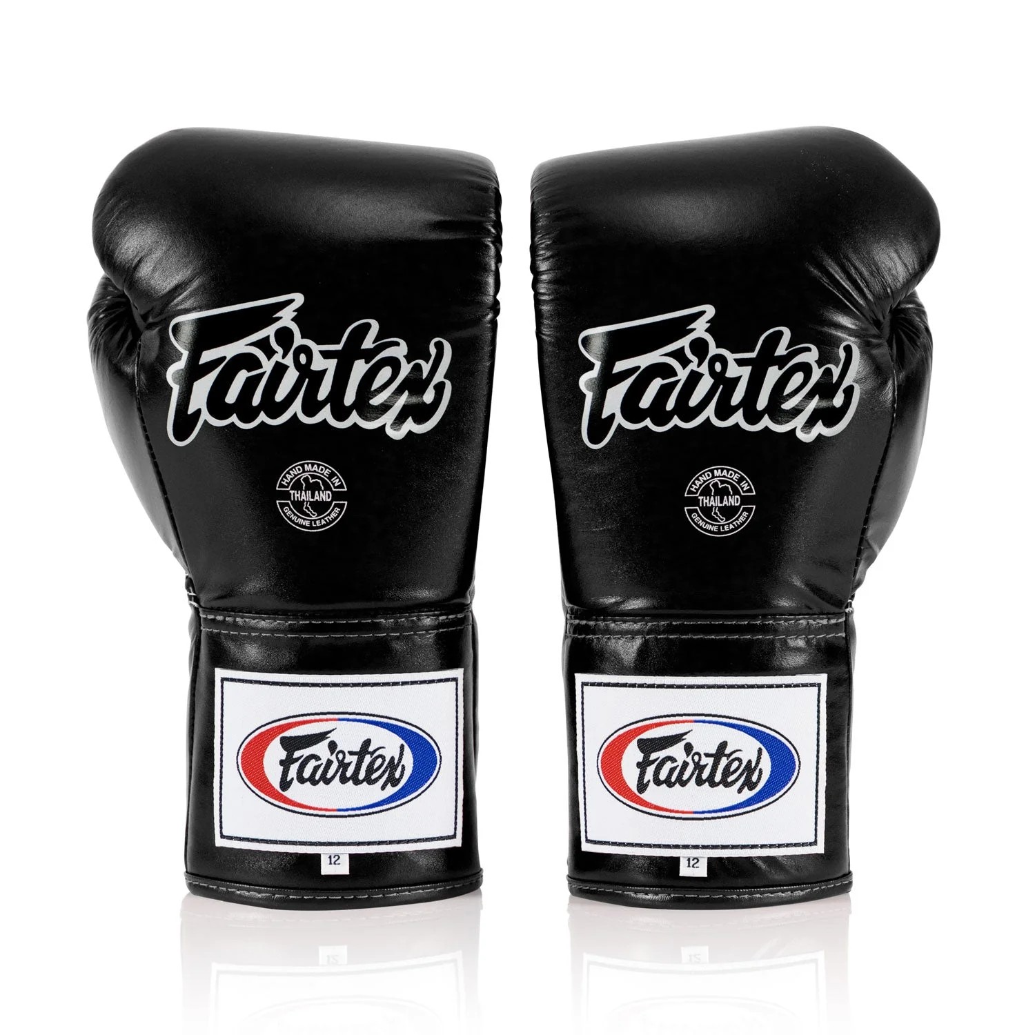 Fairtex BGL6 Lace-up Competition Boxing Gloves - Black - Image 2