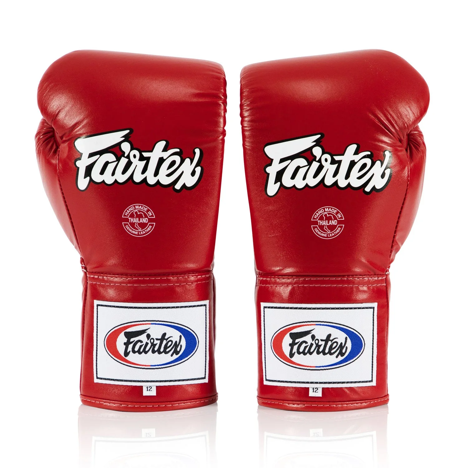 Fairtex BGL6 Lace-up Competition Boxing Gloves - Red - Image 2