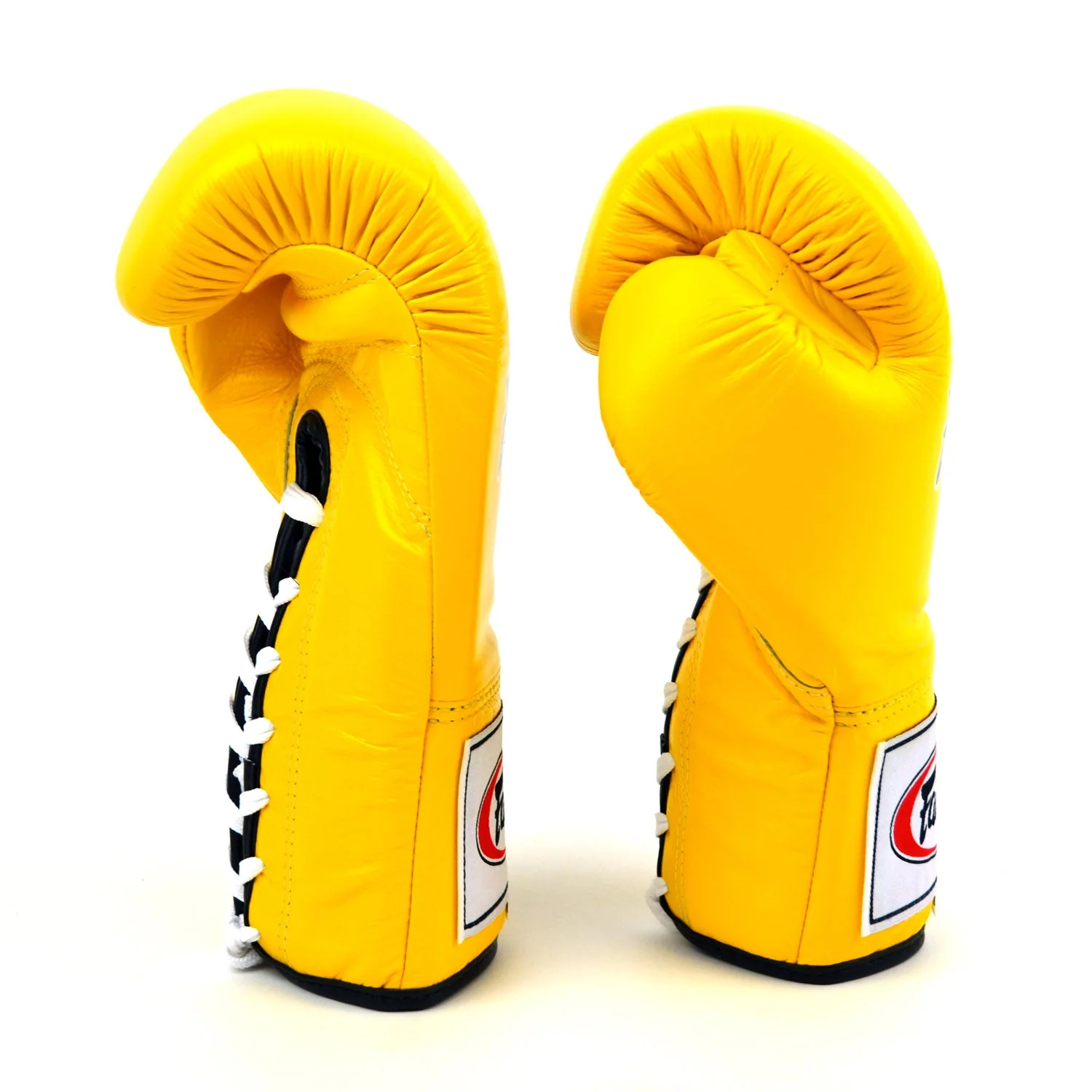 Fairtex BGL6 Lace-up Competition Boxing Gloves - Yellow - Image 3