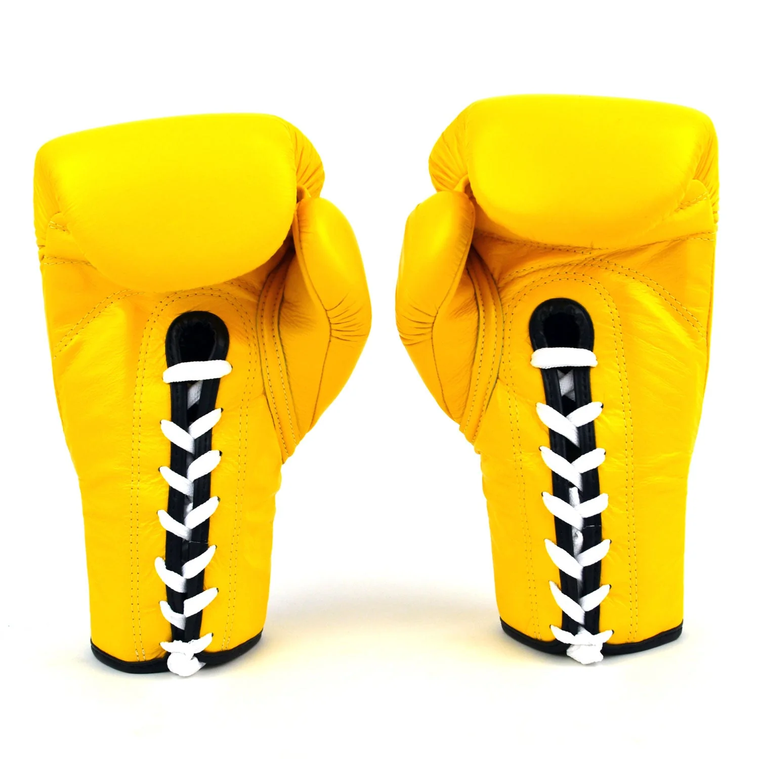 Fairtex BGL6 Lace-up Competition Boxing Gloves - Yellow - Image 4