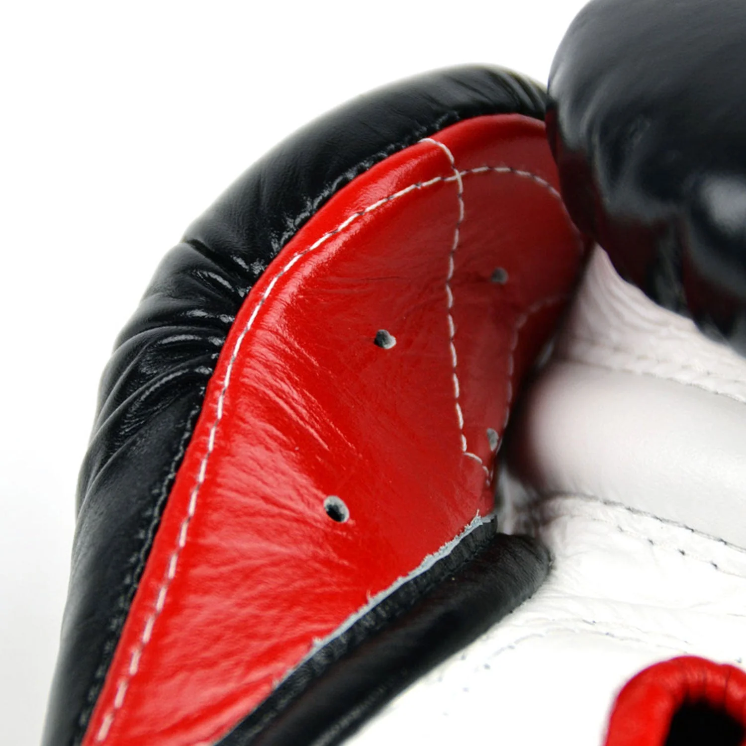 Fairtex BGL7 Mexican-Style Lace-up Training Gloves - Black-White-Red - Image 4