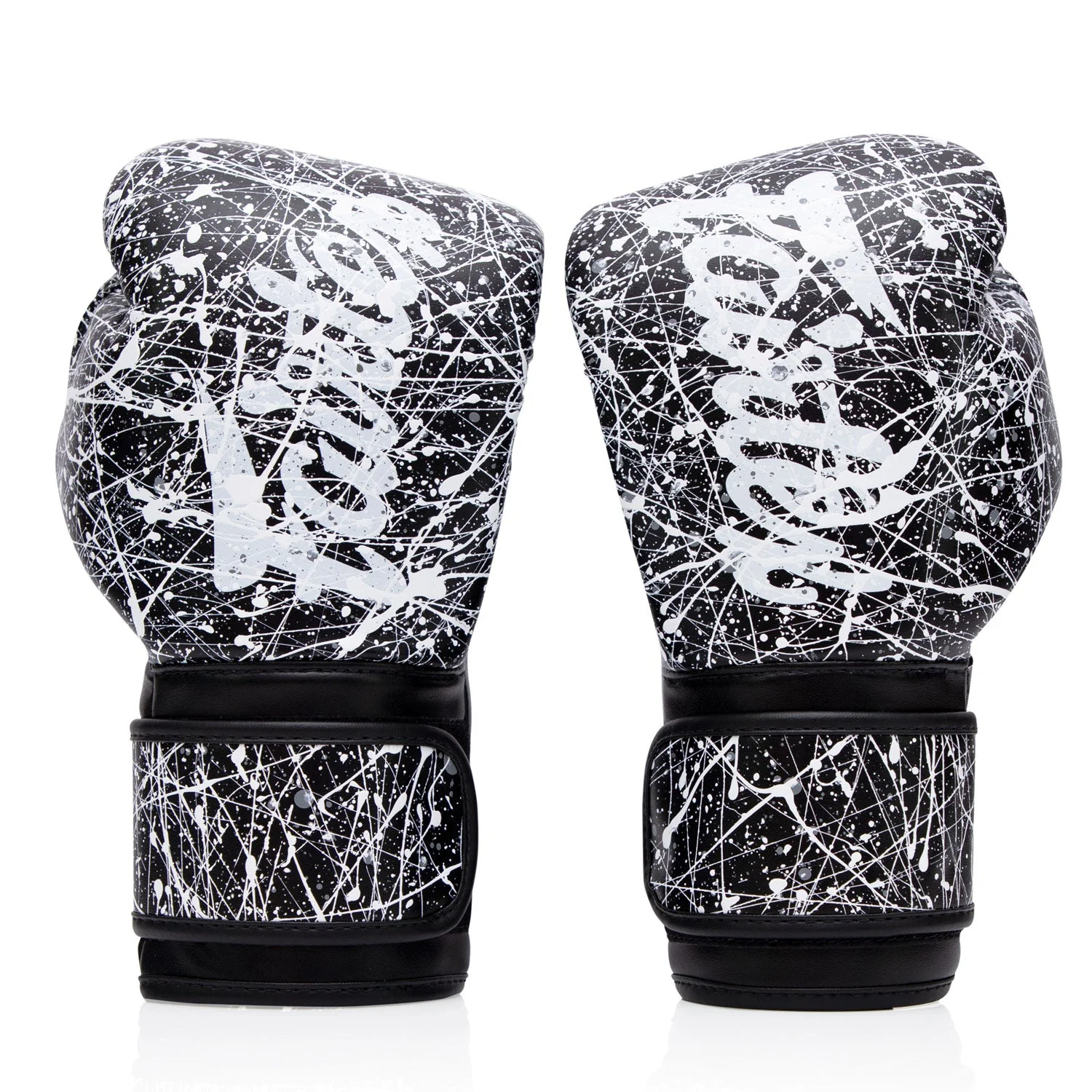 Fairtex BGV14PT Painter Microfibre Boxing Gloves - Black-White - Image 2