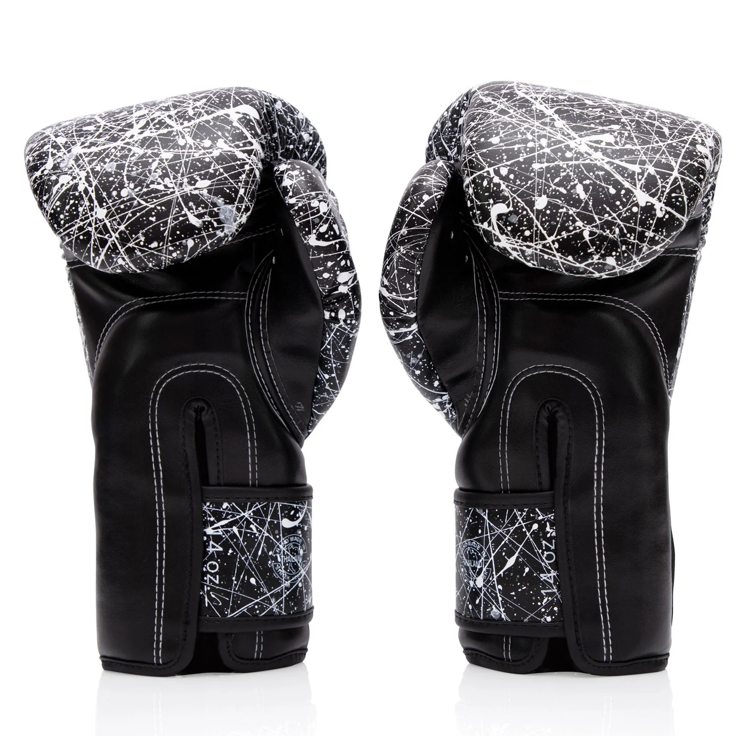Fairtex BGV14PT Painter Microfibre Boxing Gloves - Black-White - Image 3