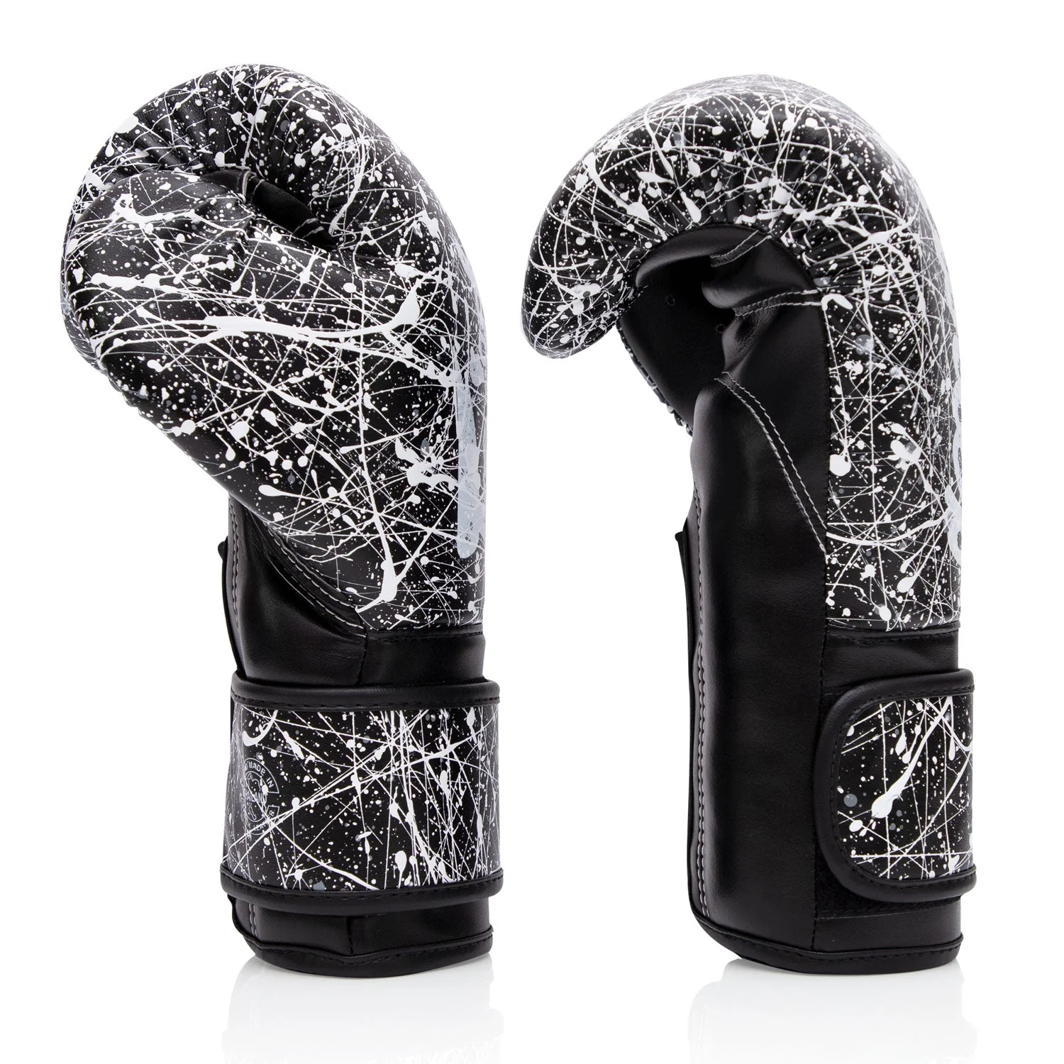 Fairtex BGV14PT Painter Microfibre Boxing Gloves - Black-White - Image 4