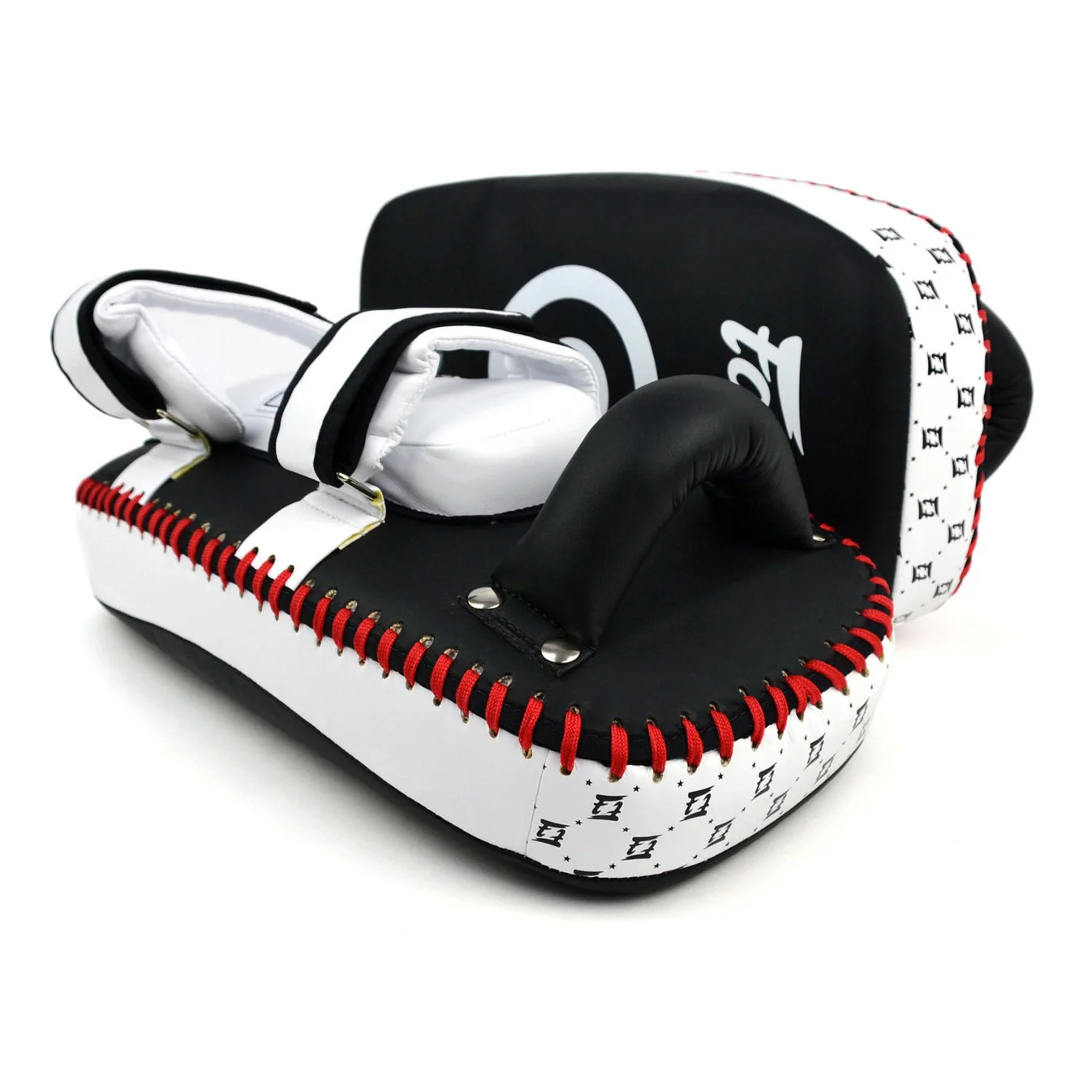 Fairtex KPLC5 Microfibre Thai Kick Pads - Black-White - Image 4