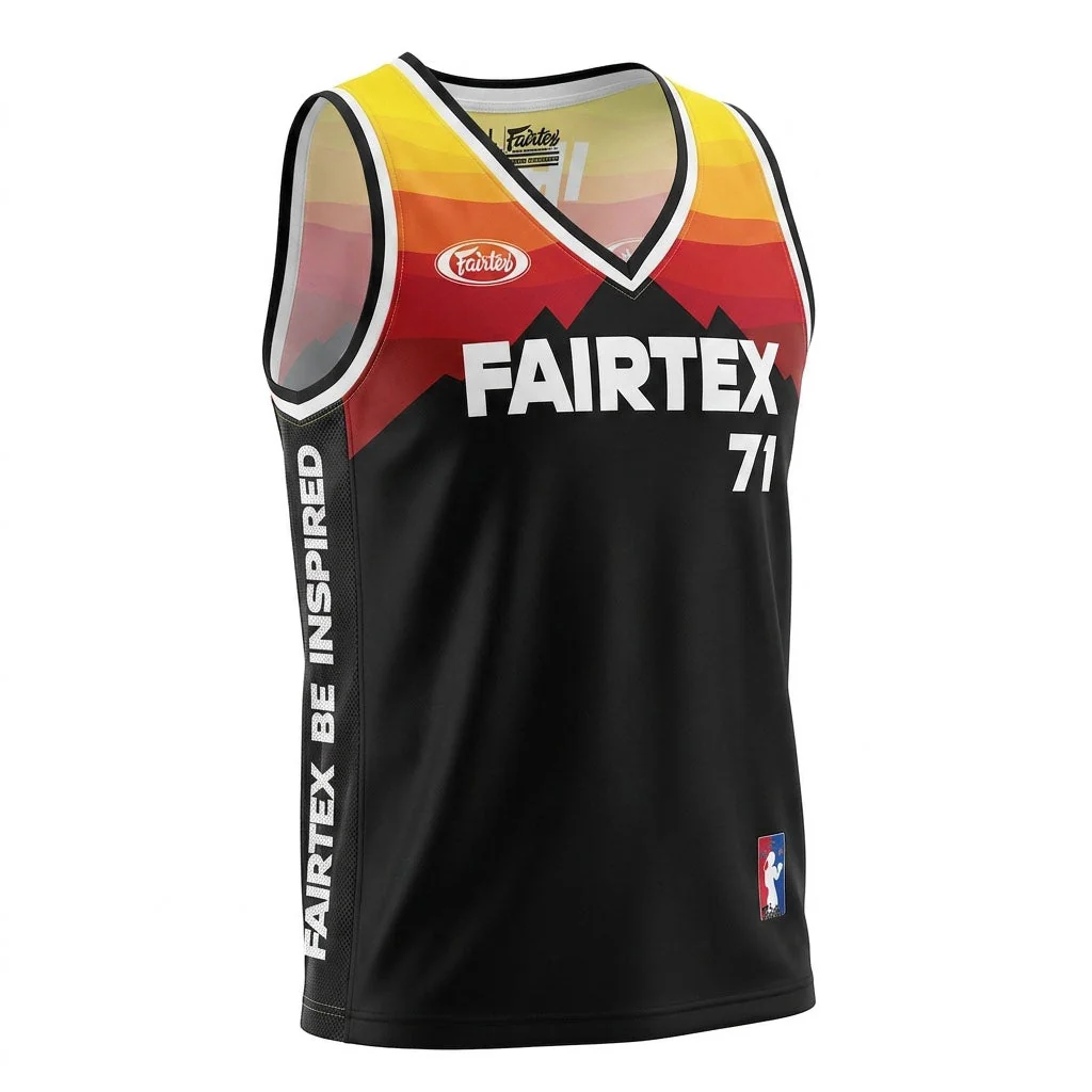 JS26 Fairtex Basketball Jersey Black-Orange - Image 3