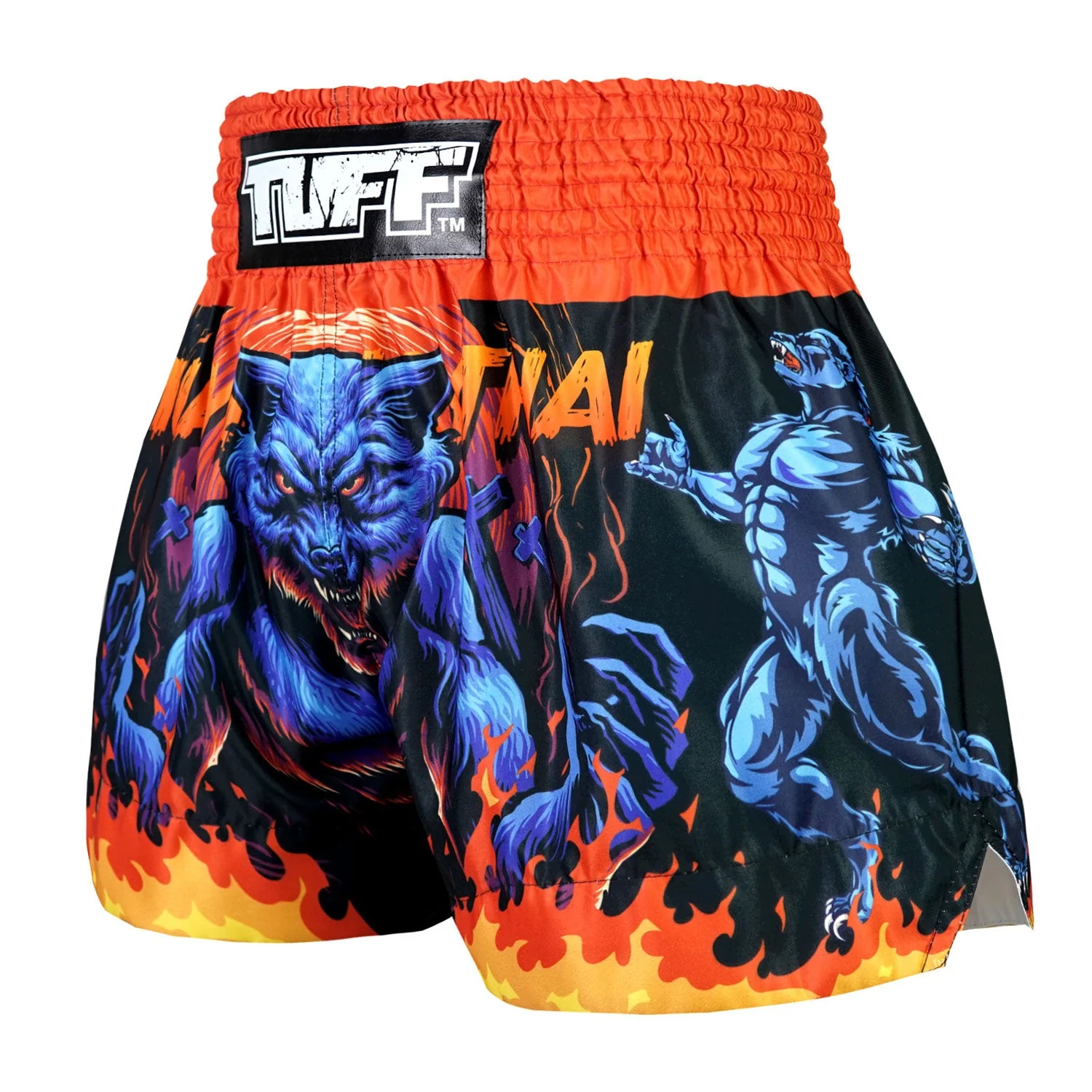 MS683 TUFF Muay Thai Shorts Midnight Werewolf - Image 2