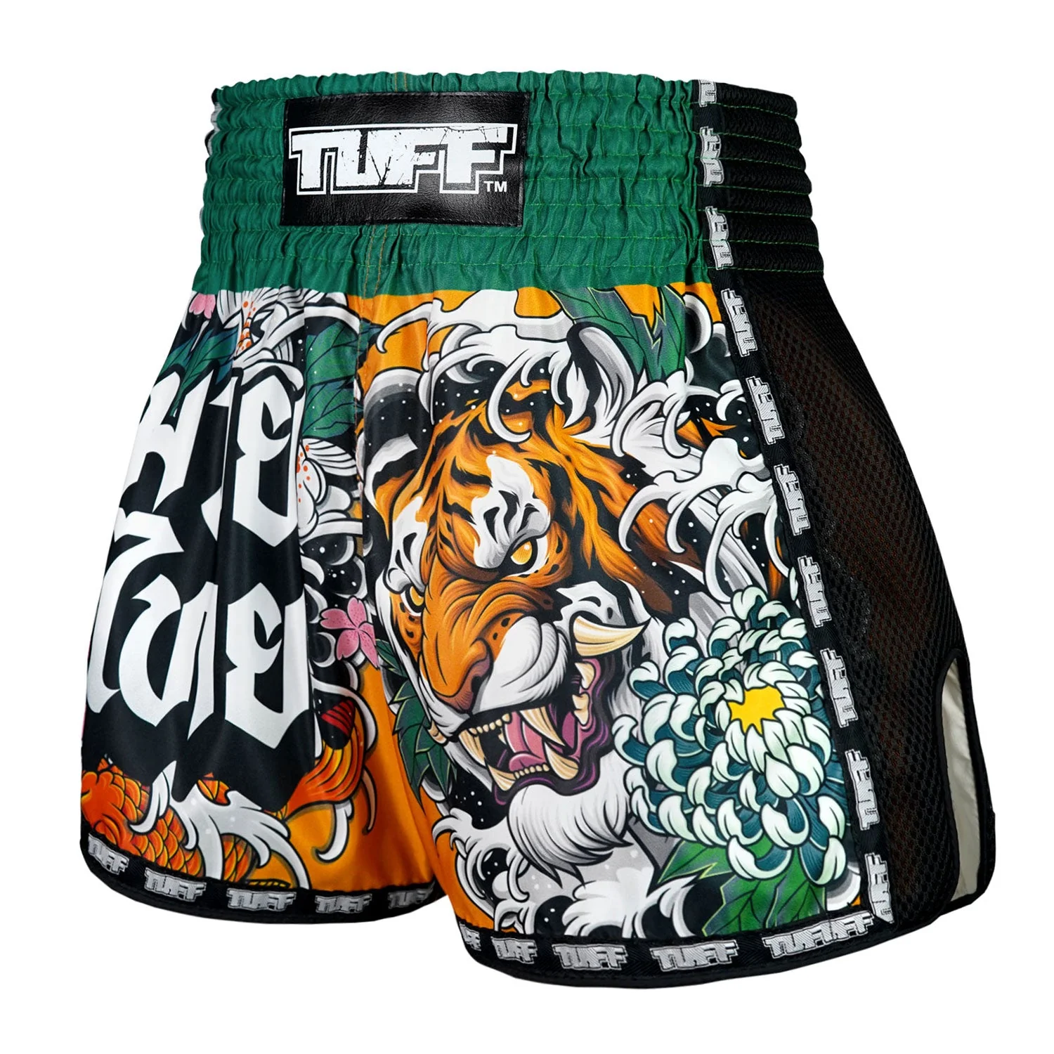 MSC105 TUFF Muaythai Shorts Retro Style Tora Mori to Kingyo - Image 2