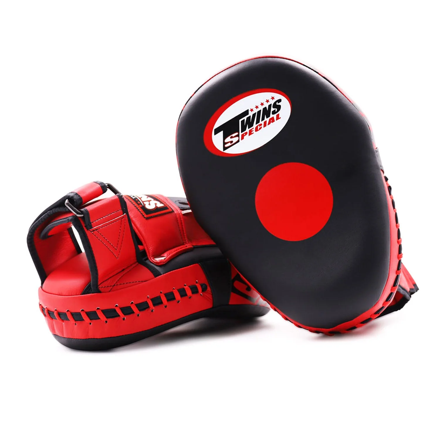 PMS28 Twins Special Microfibre Focus Mitts Black-Red - Image 2