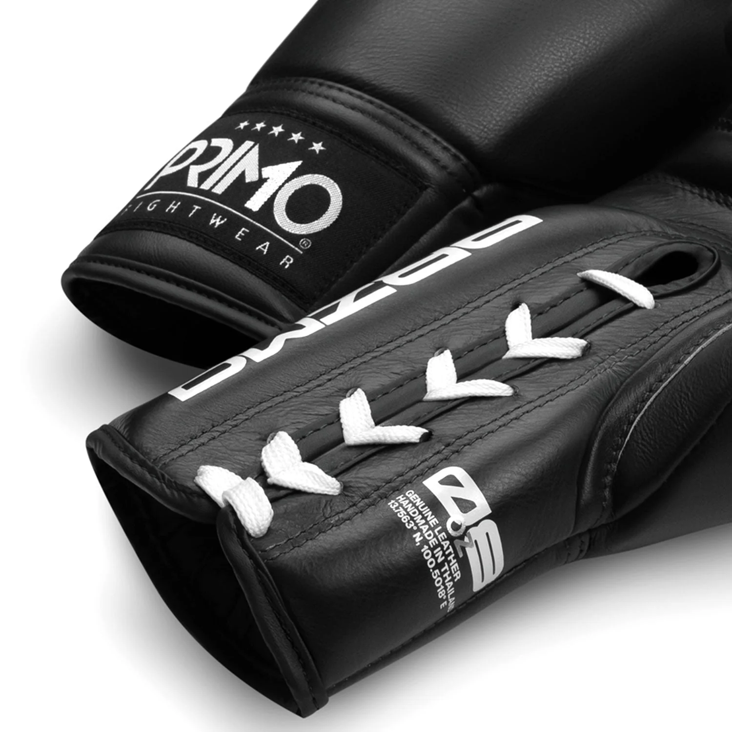 Primo Mamba Series Pro Lace-Up Boxing Gloves - Black - Image 2