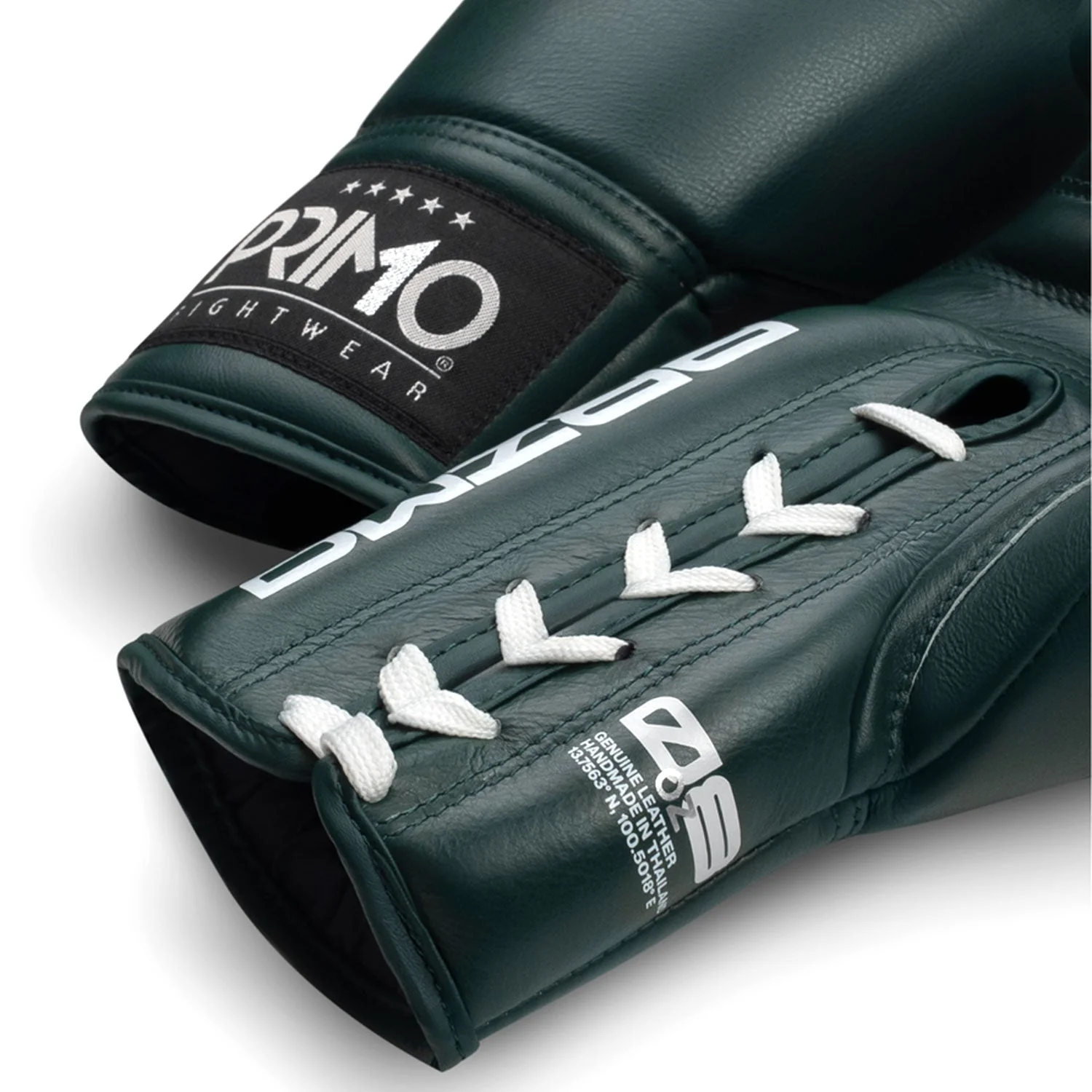 Primo Mamba Series Pro Lace-Up Boxing Gloves - Hunter Green - Image 2