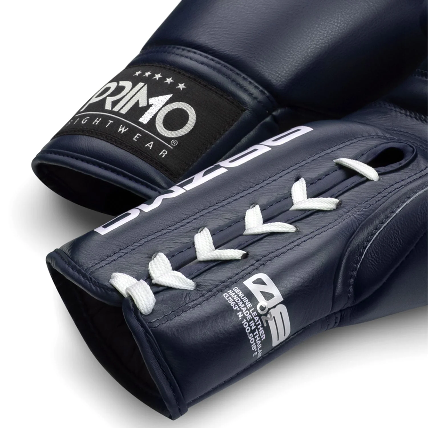 Primo Mamba Series Pro Lace-Up Boxing Gloves - Navy - Image 2