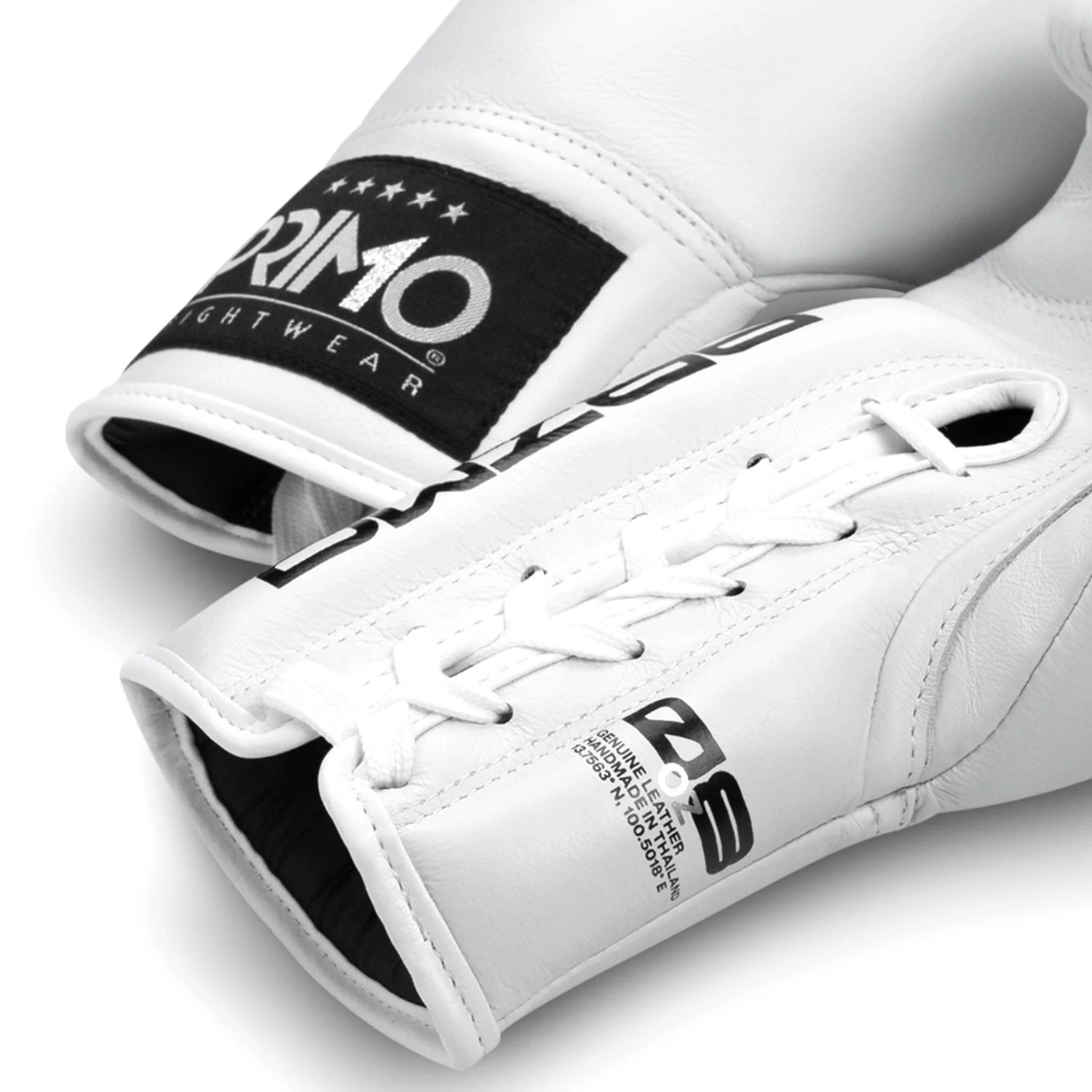 Primo Mamba Series Pro Lace-Up Boxing Gloves - White - Image 2