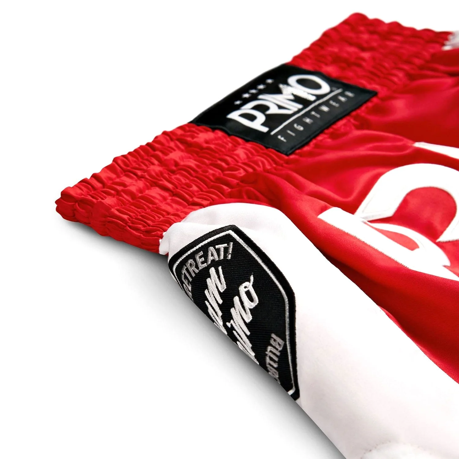 Primo Muay Thai Shorts - Free Flow Series - Stadium Classic Red - Image 3