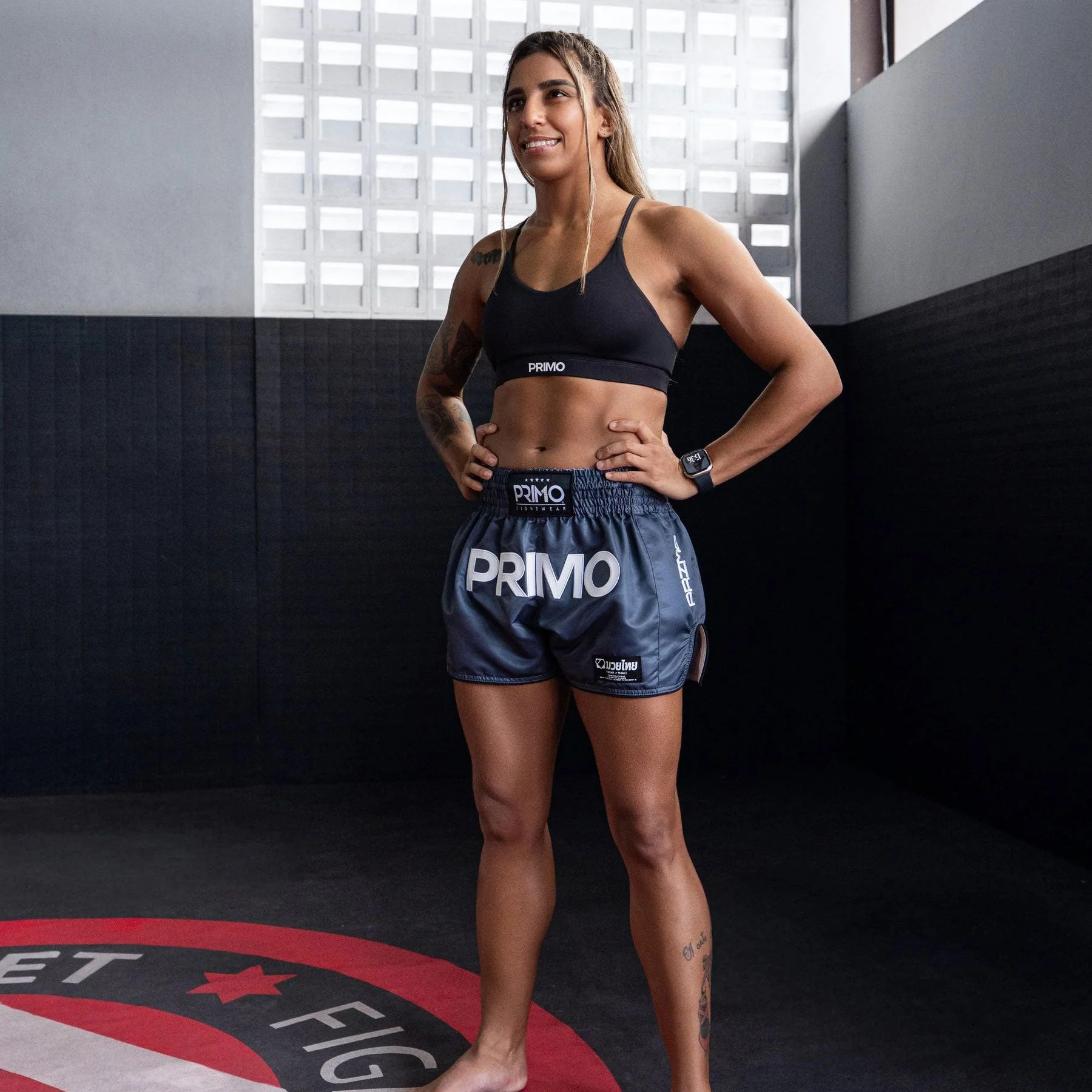 Primo Muay Thai Shorts - Mamba Series - Slate Grey - Image 4
