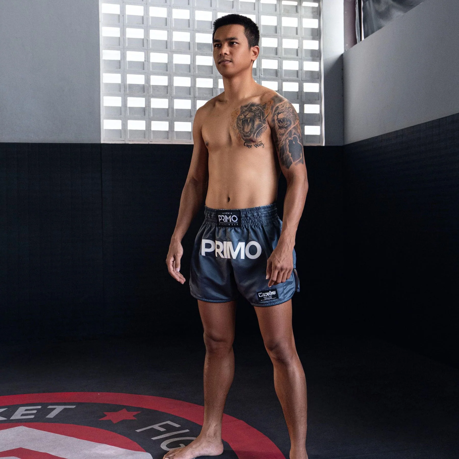Primo Muay Thai Shorts - Mamba Series - Slate Grey - Image 5