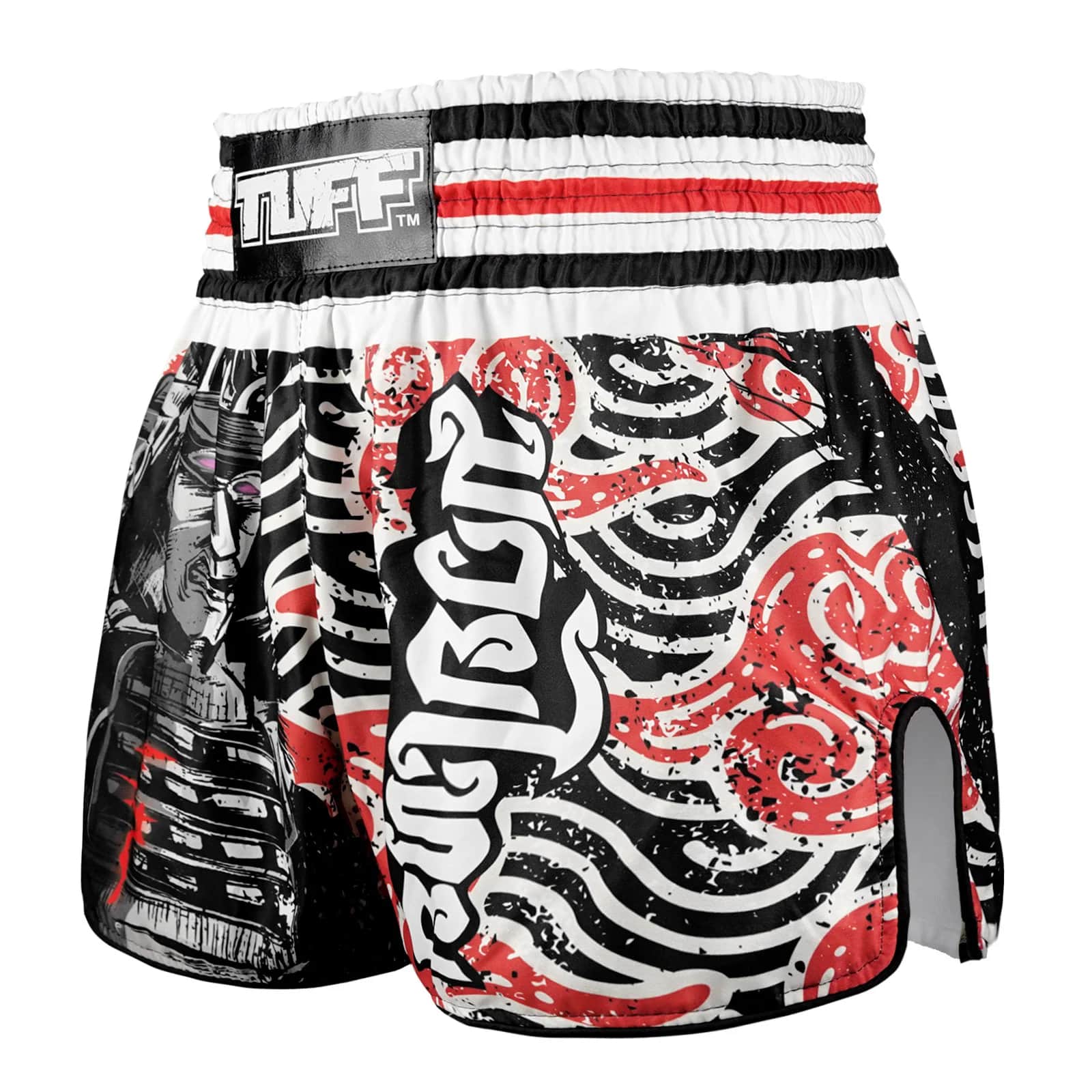 RMS102 TUFF High-Cut Retro Muaythai Shorts Waves of Bushido Elegance - Image 2