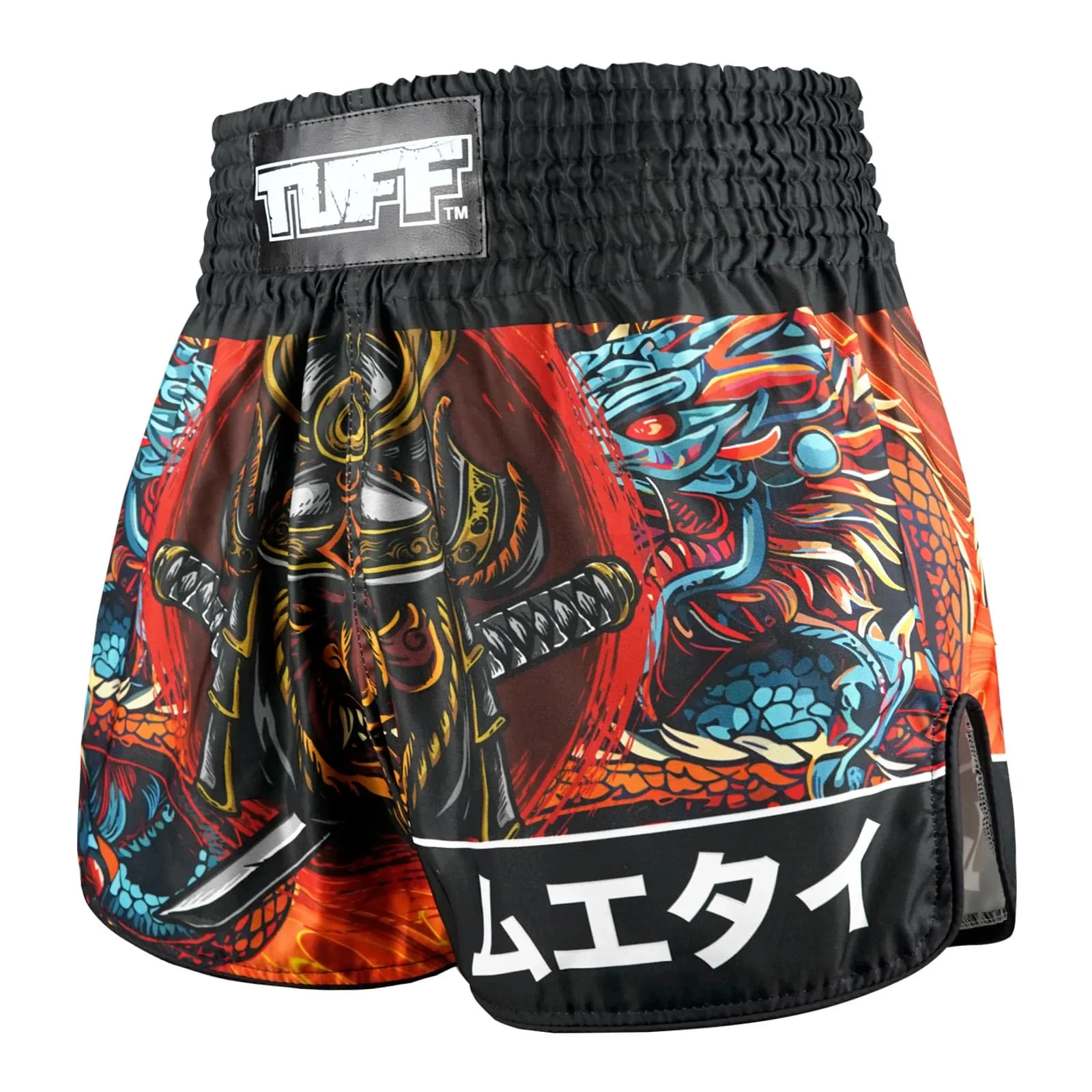 RMS103 TUFF High-Cut Retro Muaythai Shorts Seraphic Seiryu Samurai Saga - Image 2