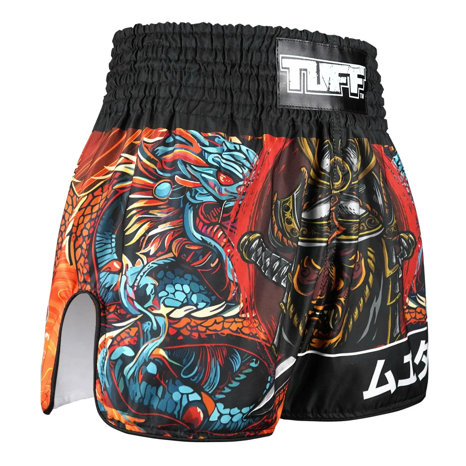 RMS103 TUFF High-Cut Retro Muaythai Shorts Seraphic Seiryu Samurai Saga - Image 4