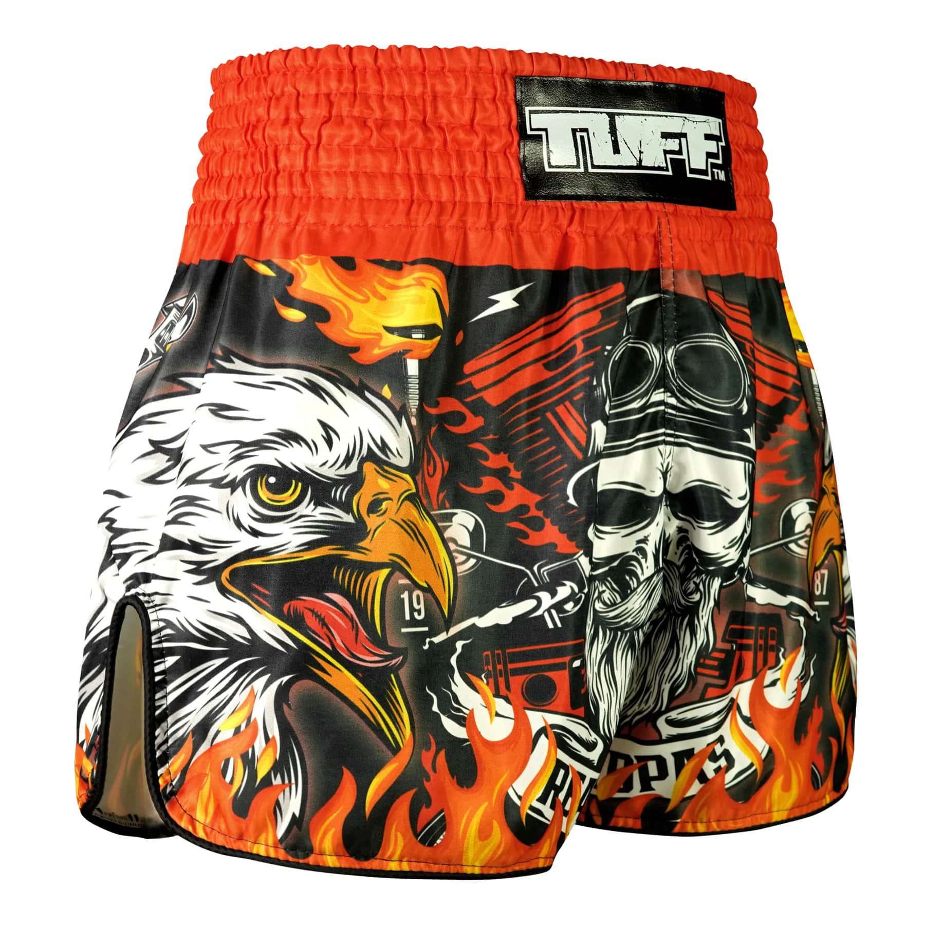 RMS108 TUFF High-Cut Retro Muaythai Shorts Graybeard and The Eagle - Image 4