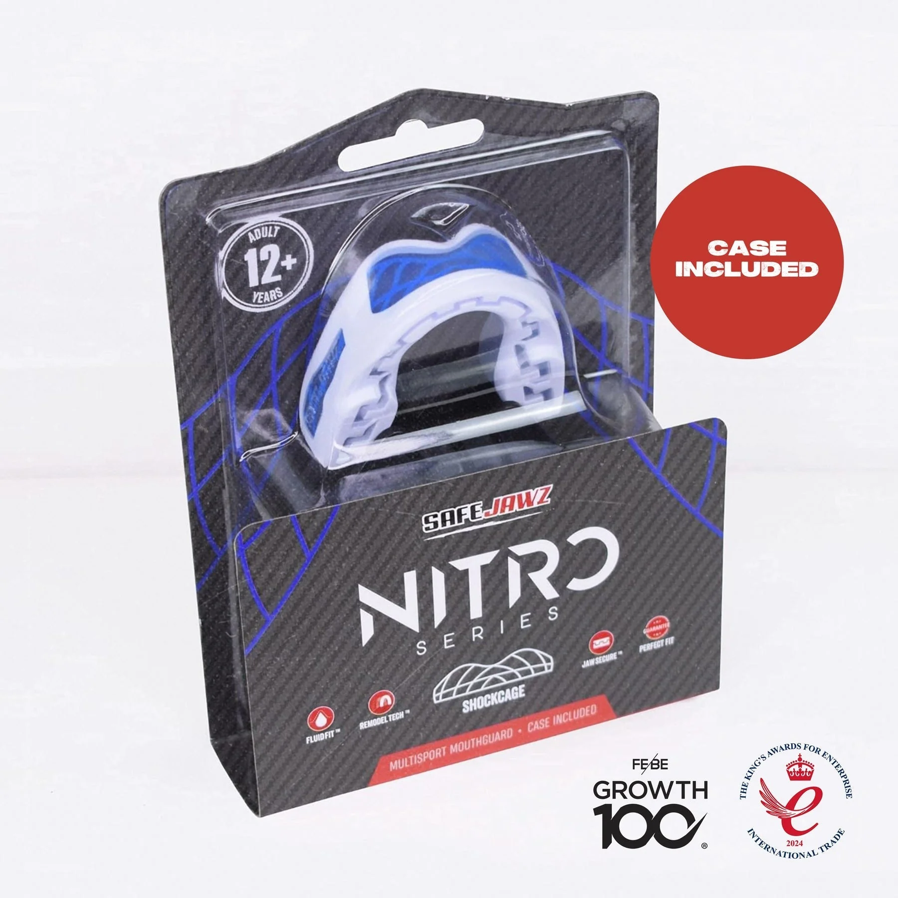 SafeJawz Nitro Mouth Guard White-Blue - Image 5