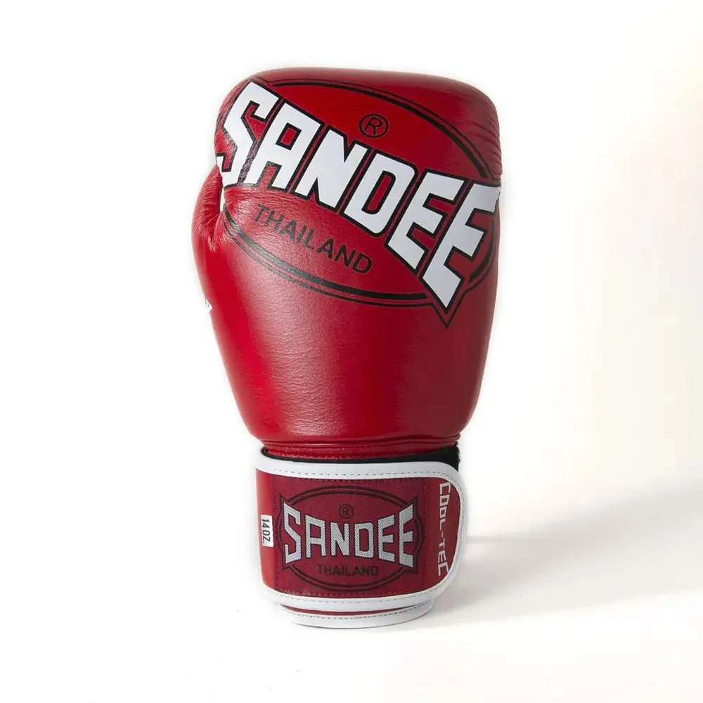 Sandee Cool-Tec 3 Tone Muay Thai Gloves Red - Image 3