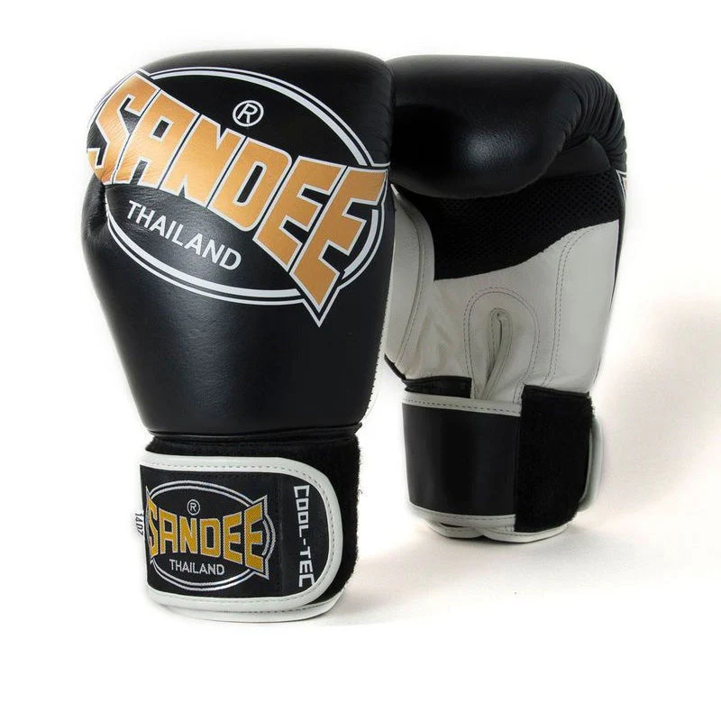 Sandee Cool-Tec Kids Muay Thai Gloves Black/Gold - Image 2