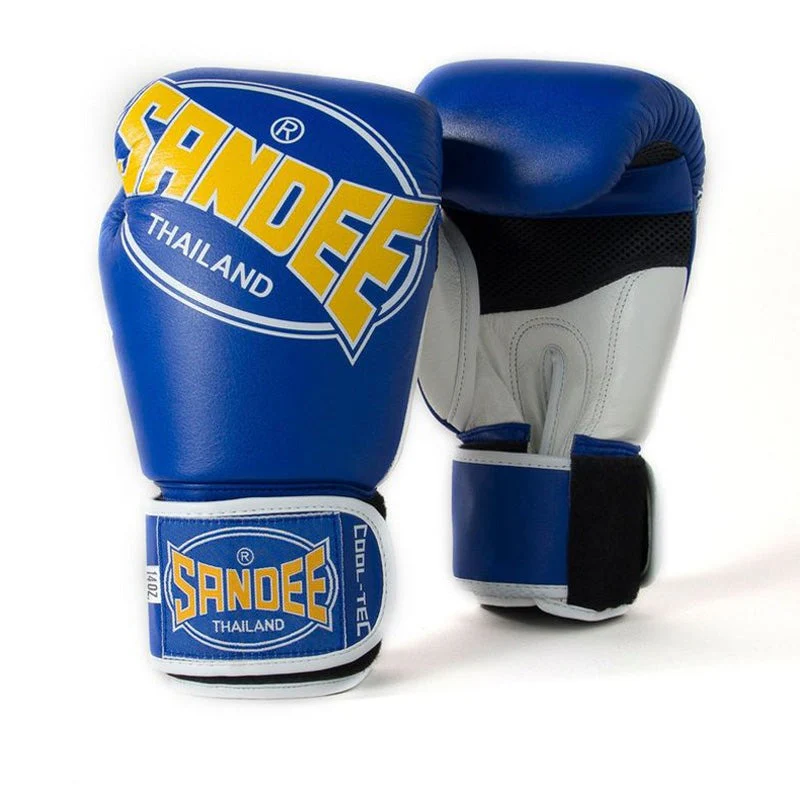 Sandee Cool-Tec Kids Muay Thai Gloves Blue/Yellow - Image 2