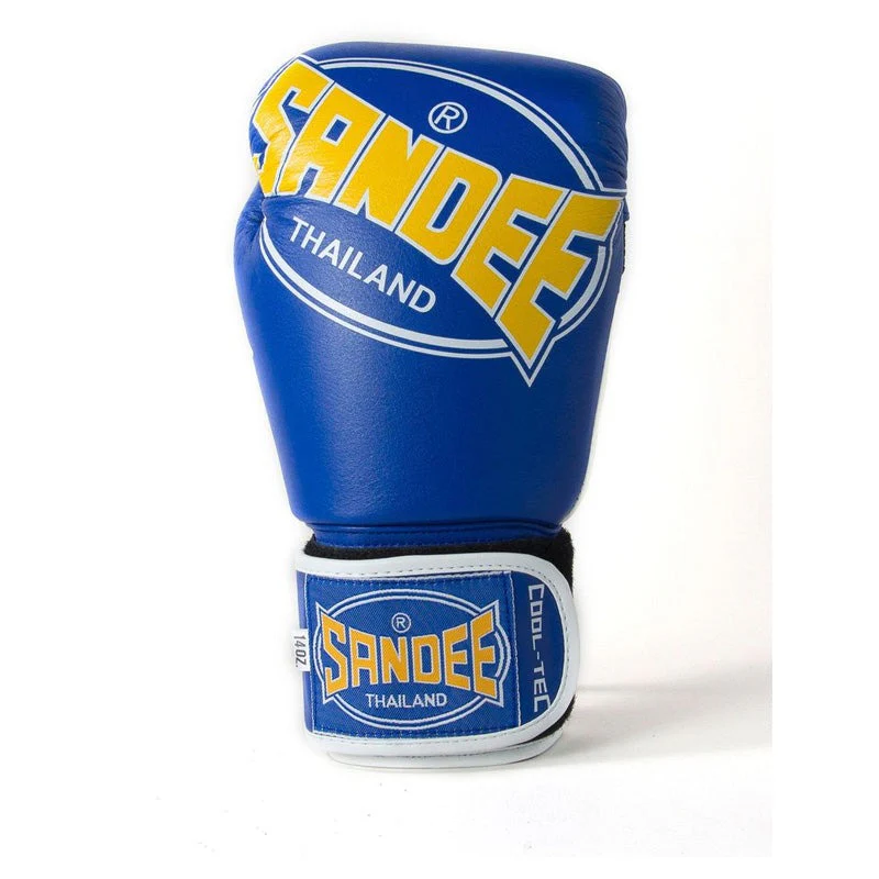 Sandee Cool-Tec Kids Muay Thai Gloves Blue/Yellow - Image 4