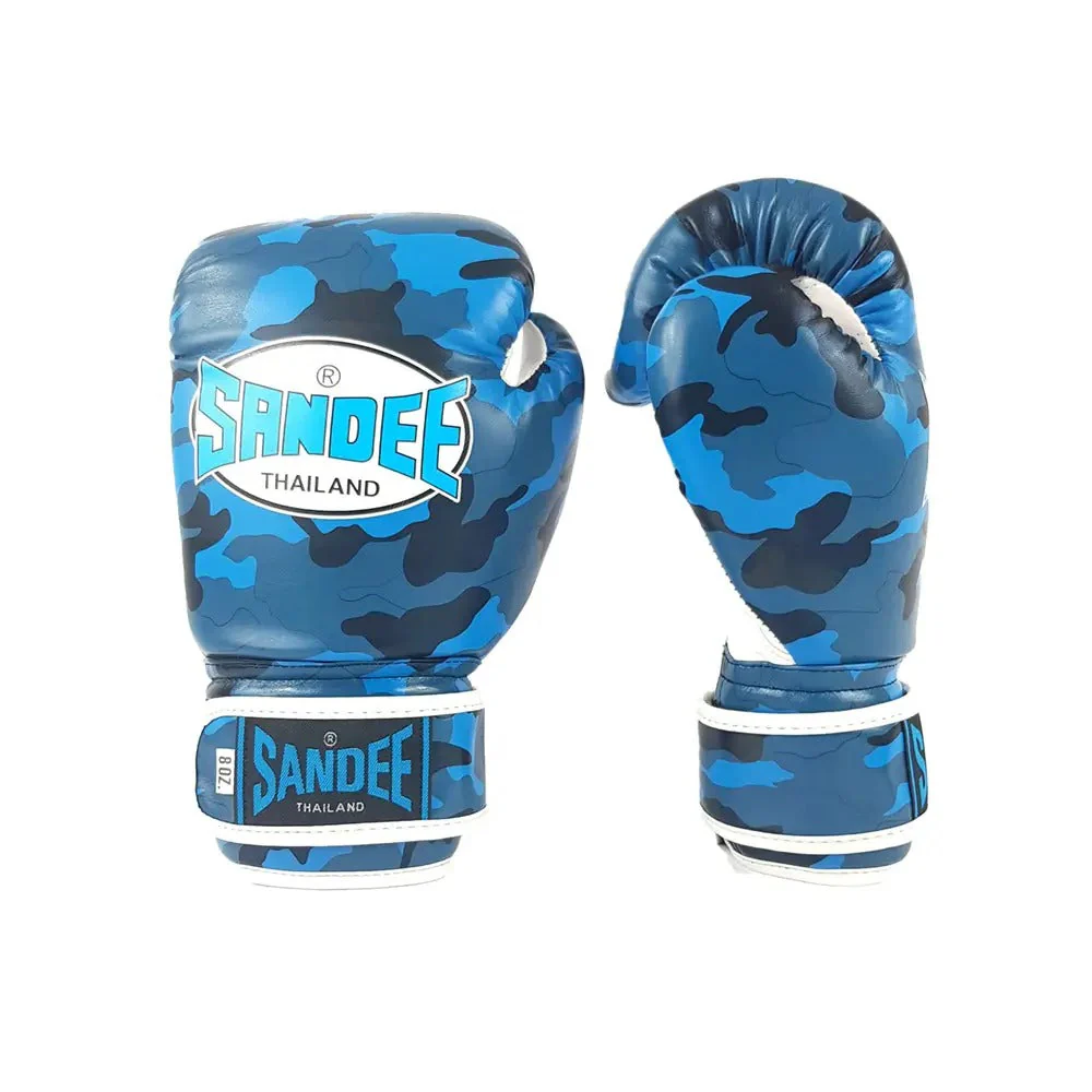 Sandee Kids Muay Thai Gloves Camo Blue - Image 2