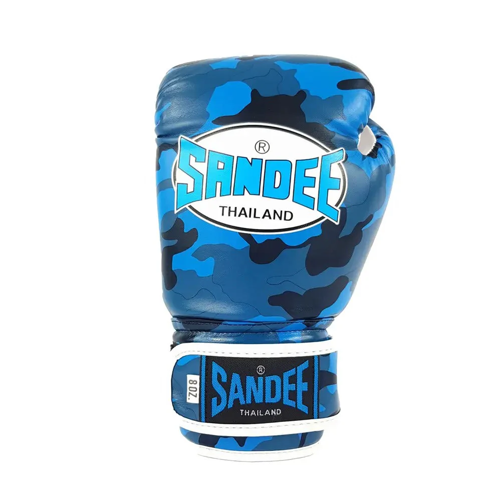 Sandee Kids Muay Thai Gloves Camo Blue - Image 3