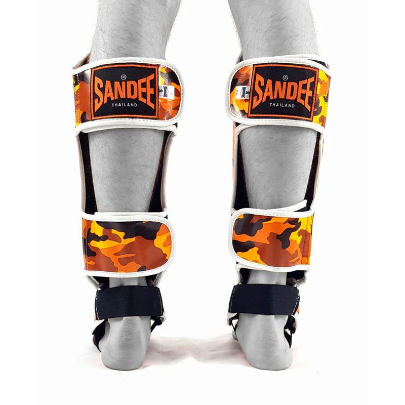 Sandee Kids Shin Guards Camo Orange - Image 4